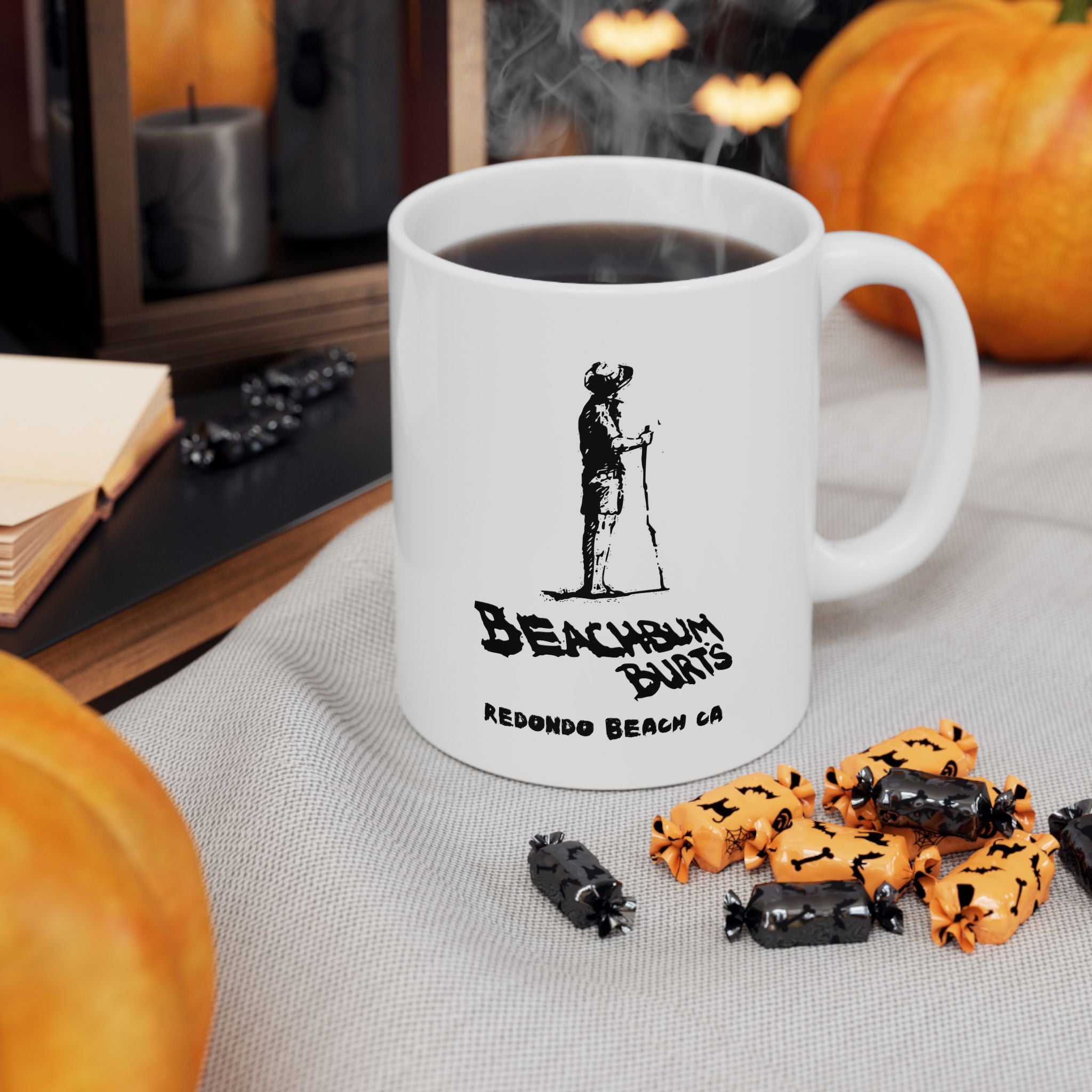 Beach Bum Burts ~ Redondo Beach California - Custom Ceramic Mug - Perfect Gift for Coffee Lovers, Home Decor, Gone But Not Forgotten