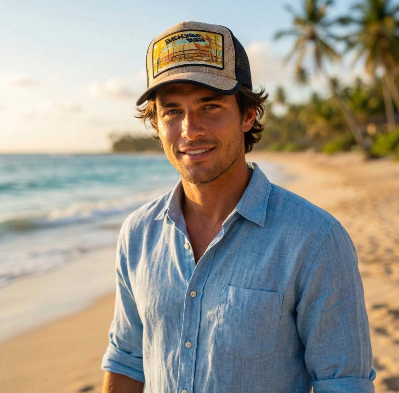 Beach Bum Burts 🏖️  Custom One of a Kind - Thatch Look Style Hat