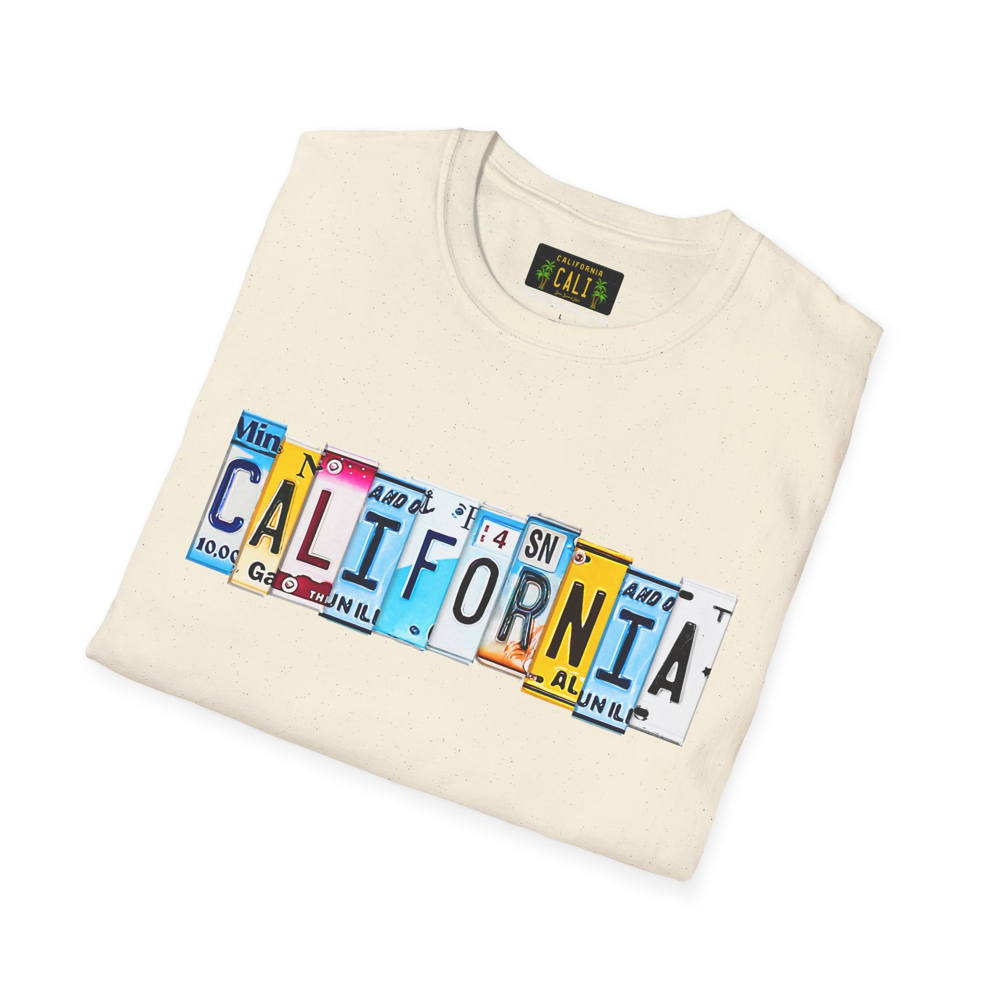 California License Plate Letters T-Shirt | Vintage Road Trip State Tee