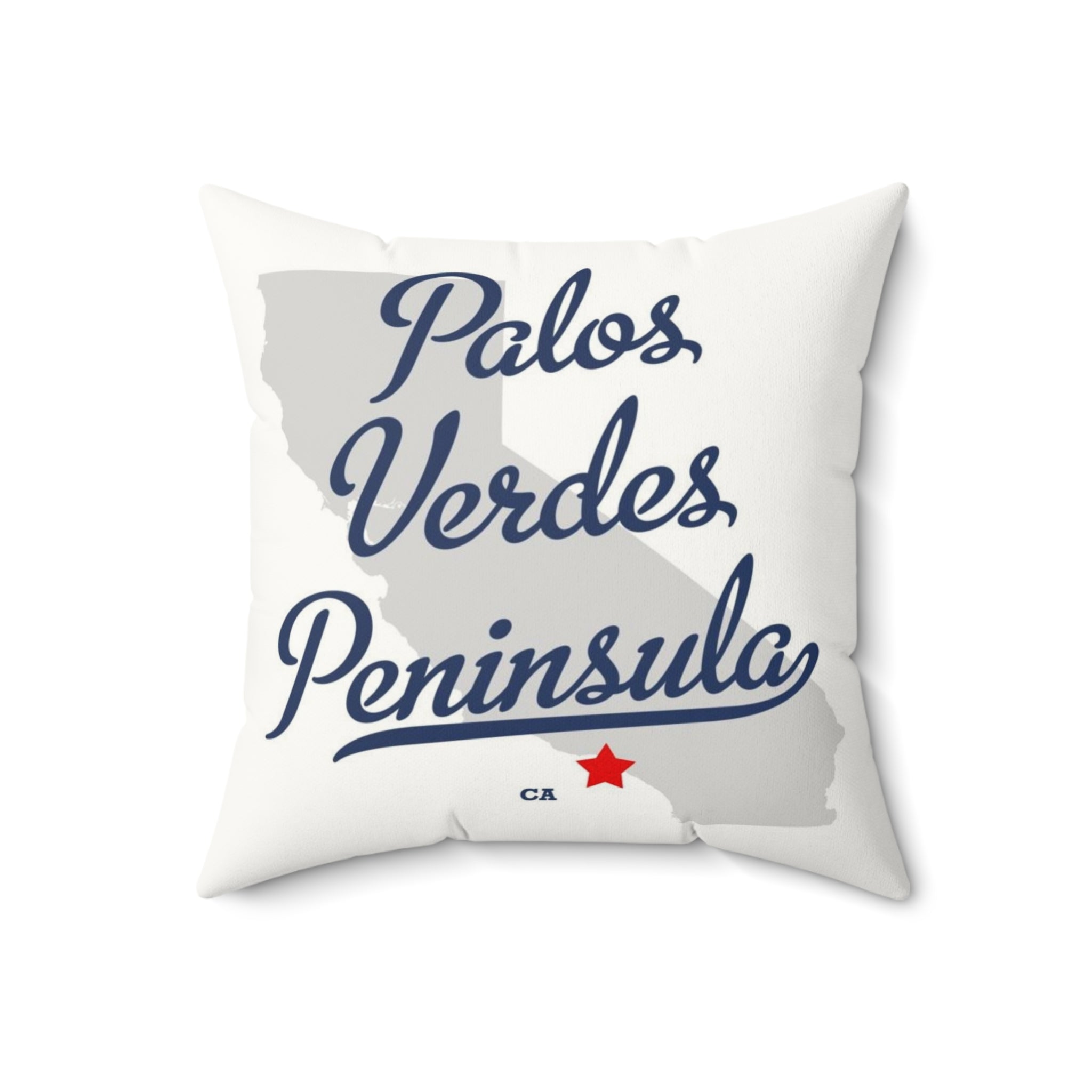 Palos Verdes Peninsula California Map - Faux Suede Square Pillow