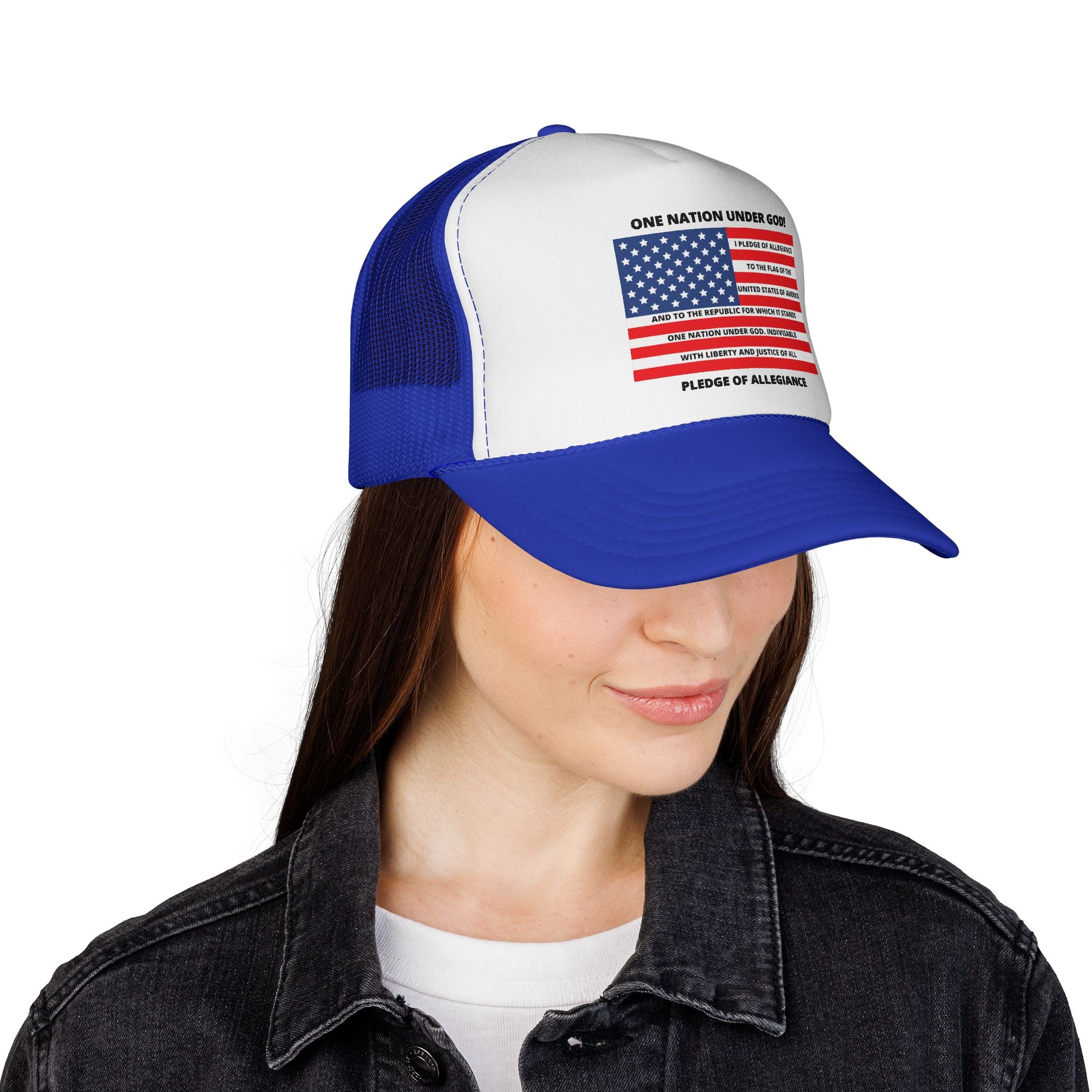 Pledge of Allegiance Trucker Cap — "One Nation Under GOD" Patriotic Hat