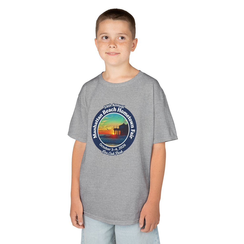 Kids Tee — Manhattan Beach Hometown Fair 2026 Sunset Logo