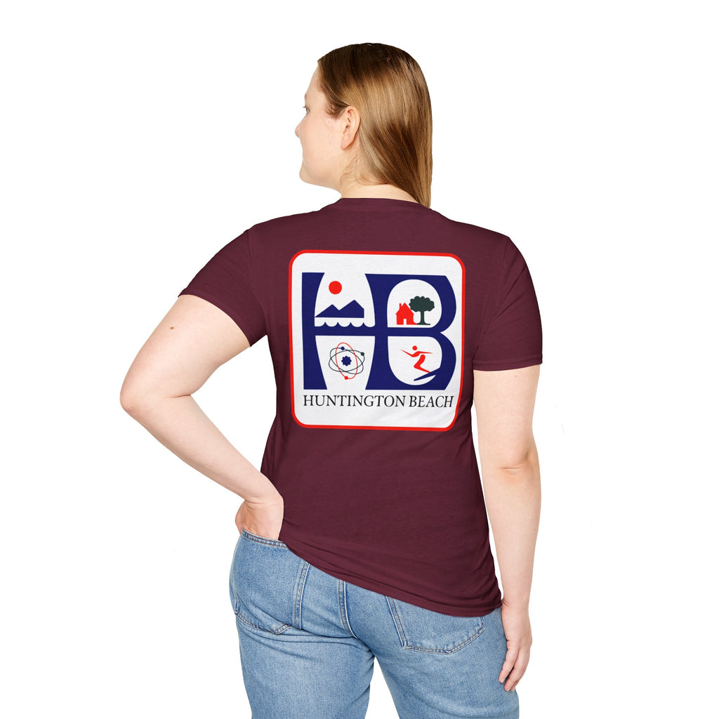 Huntington Beach Retro HB Logo T-Shirt  (printed 3 places)