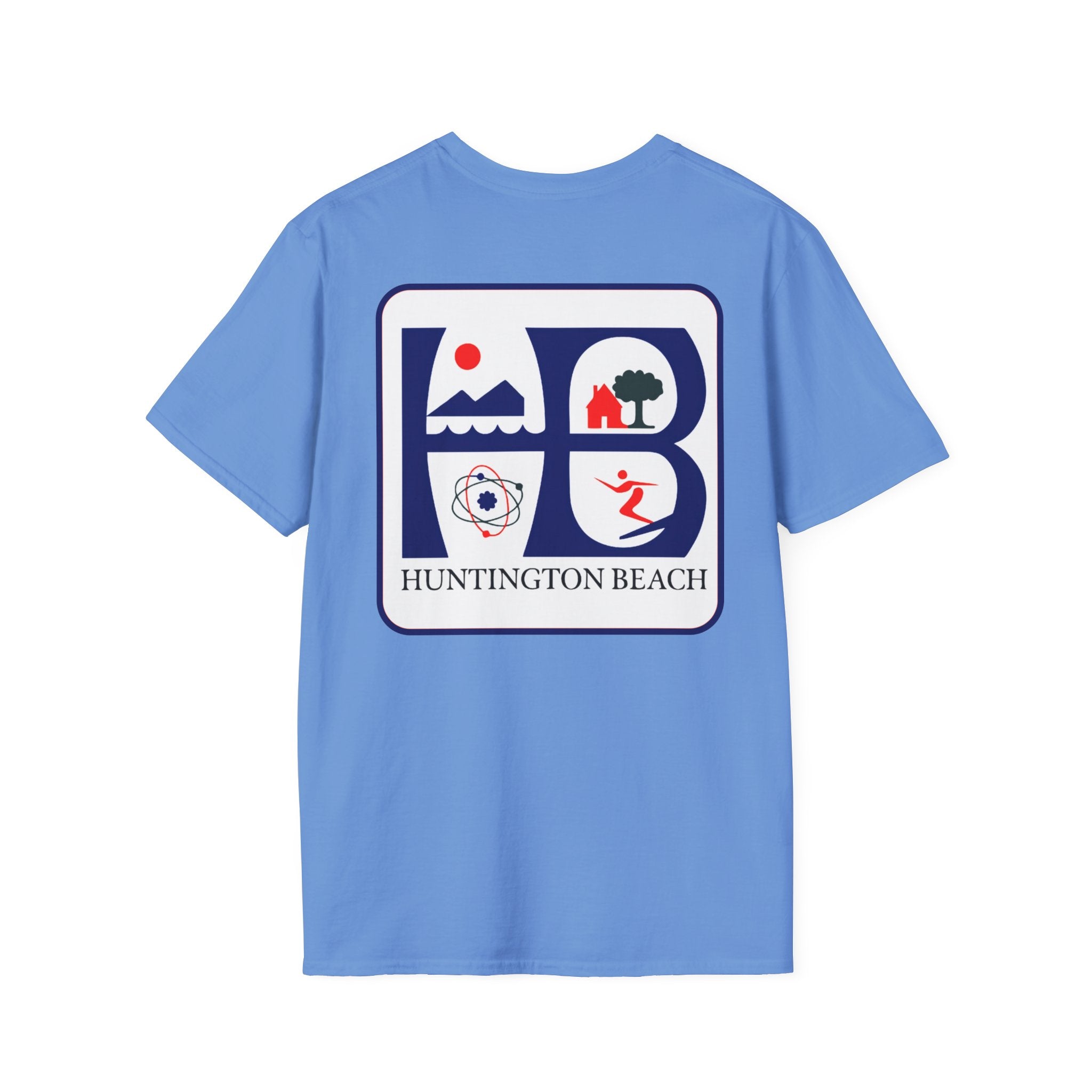 Huntington Beach Retro Logo T-Shirt — HB Surf & Sunset Tee (printed 3 side)