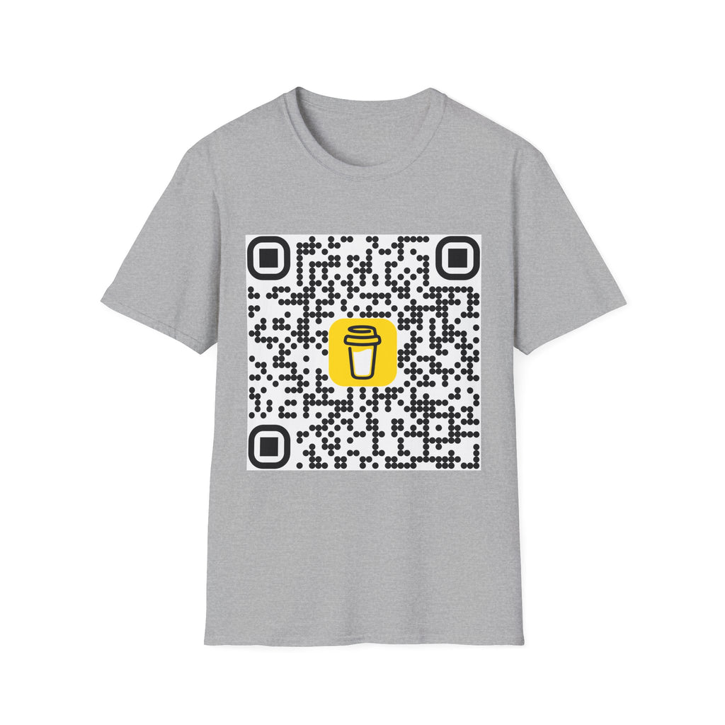 QR Code Coffee Cup T‑Shirt — Scan-to-Order Cafe Tee