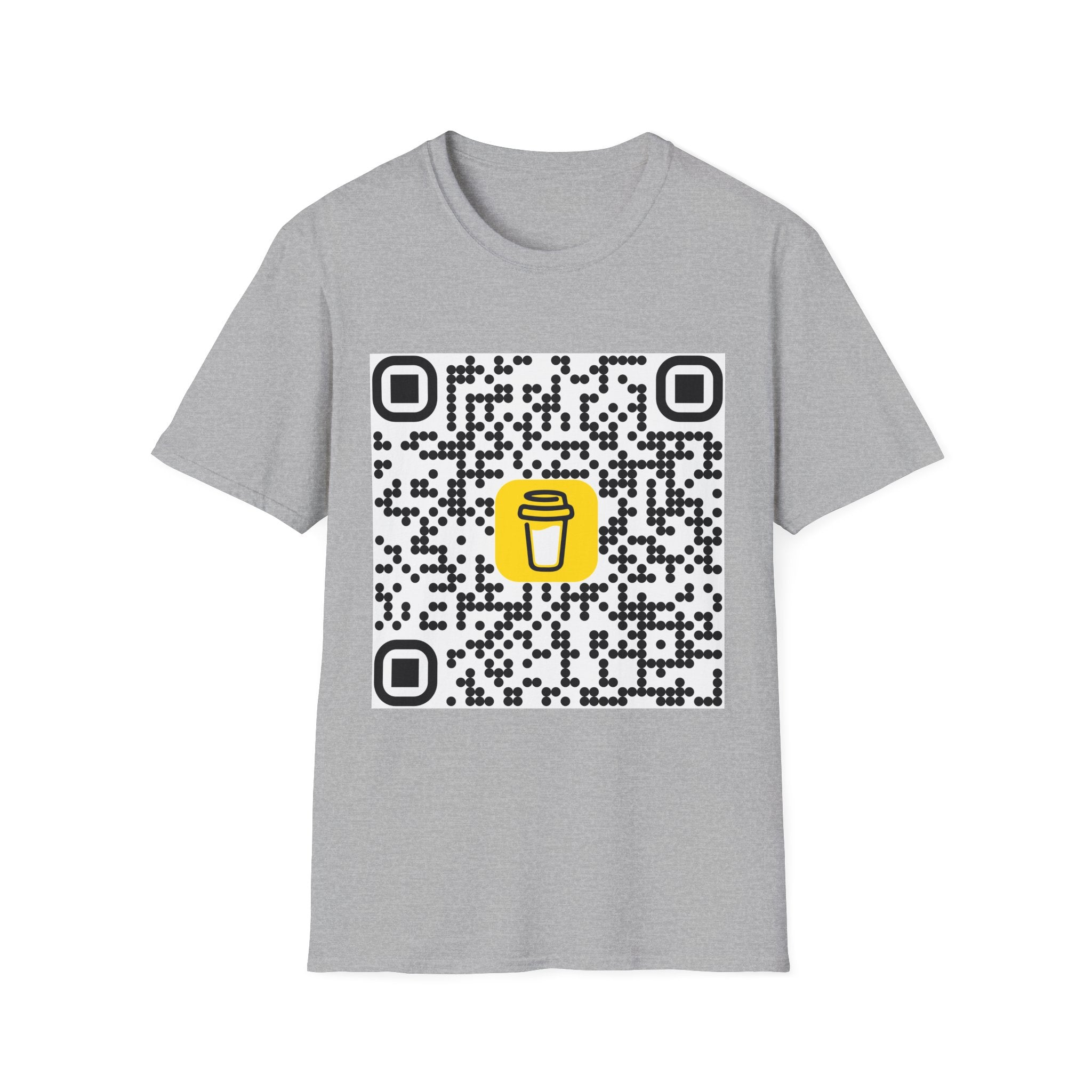 QR Code Coffee Cup T‑Shirt — Scan-to-Order Cafe Tee
