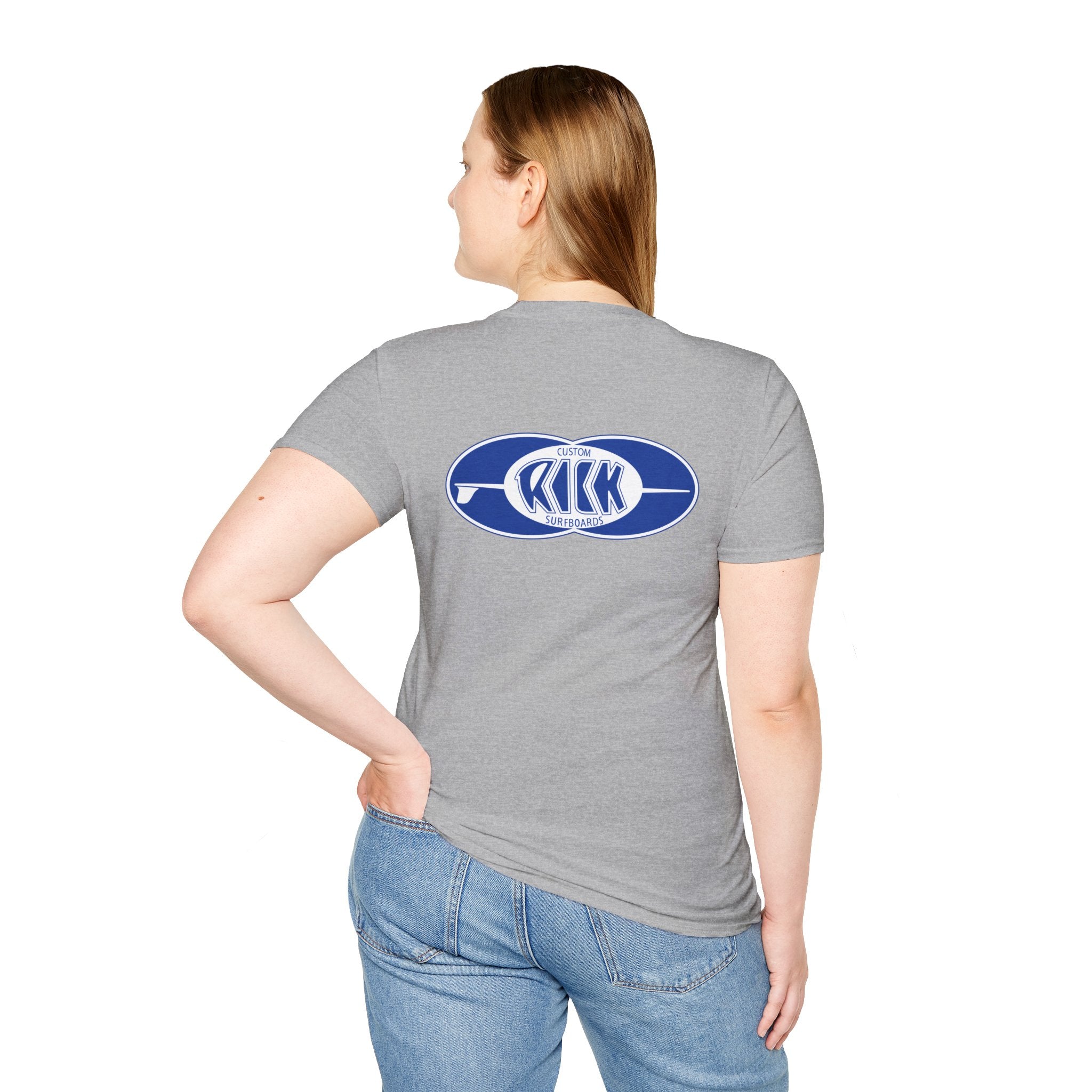 Rick Surfboards Unisex Softstyle T-Shirt Old School Hermosa Beach