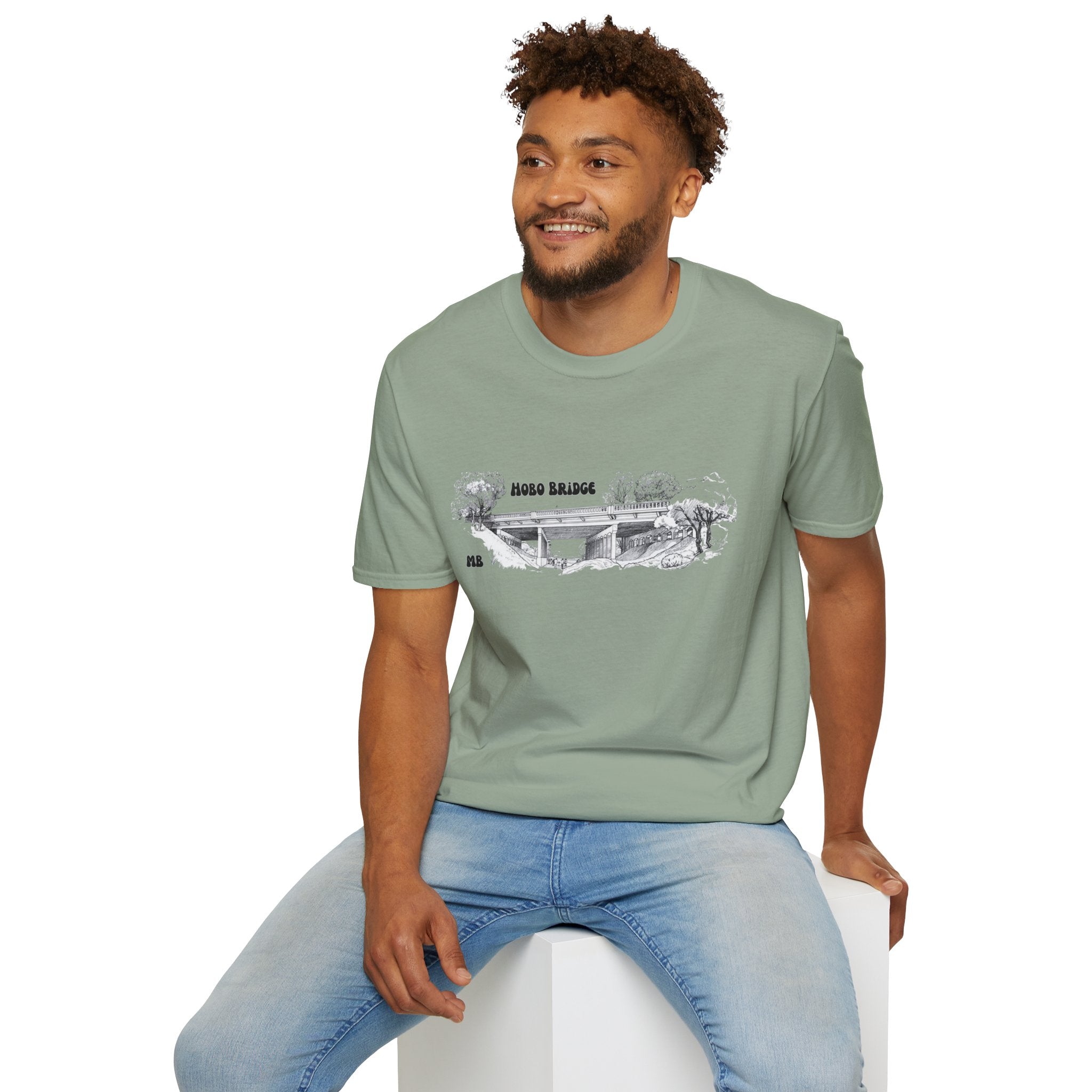 Hobo Bridge Manhattan Beach California Sketch T-Shirt | Hand-Drawn Bridge Illustration IYKYK