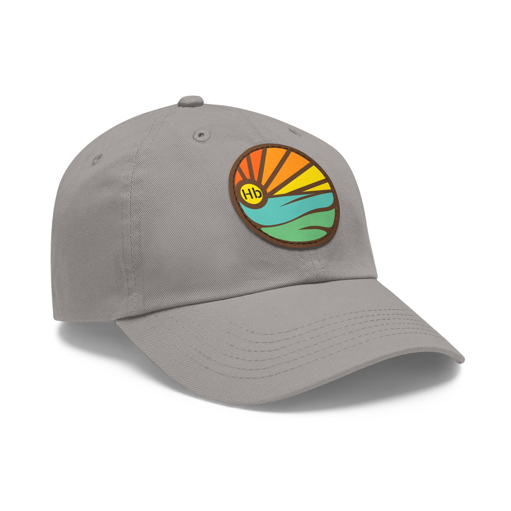 Hermosa Beach Sunset Wave Patch Hat | Mom and Dad Hat with Round Leather Patch #HermosaBeach