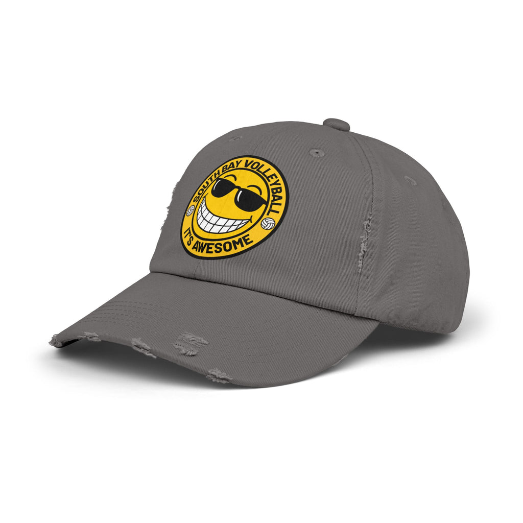 Distressed Volleyball Cap - "South Bay Volleyball It's Awesome" Smiley Logo