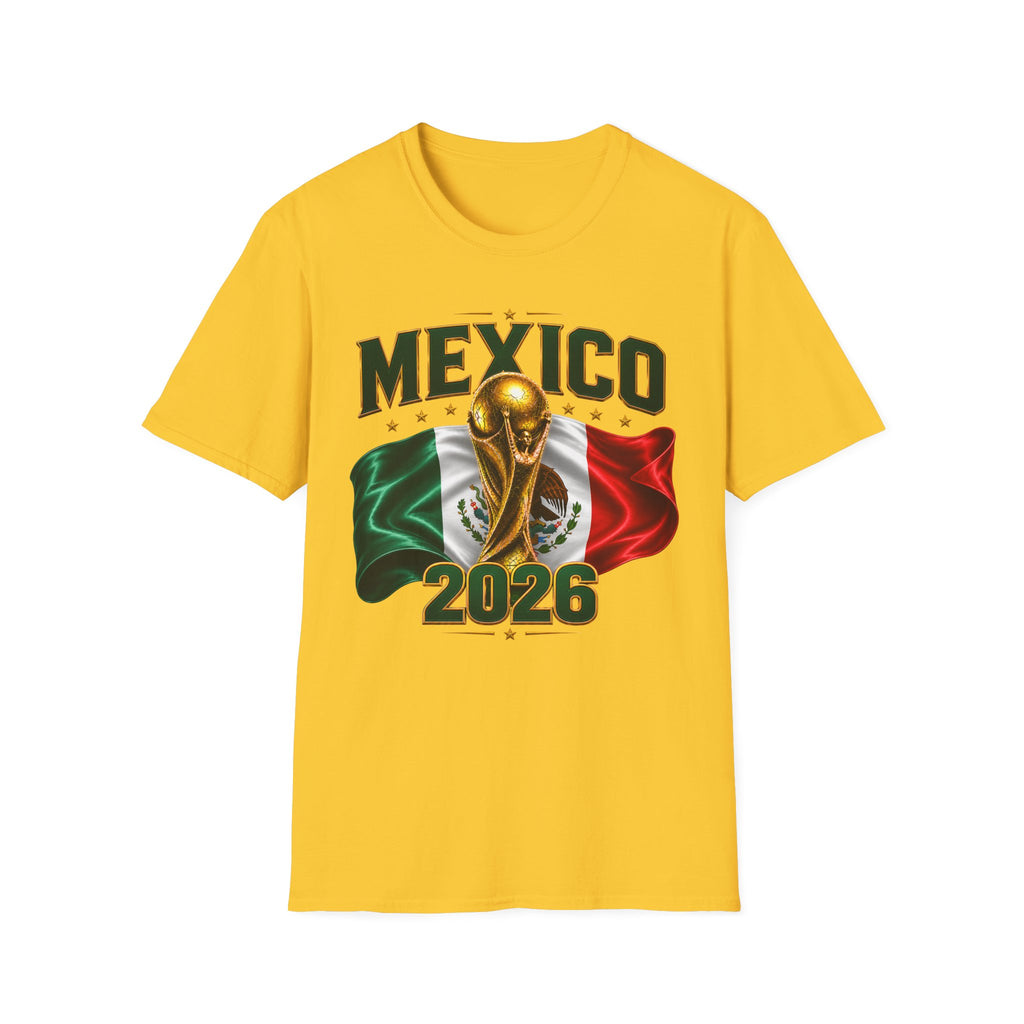 Mexico 2026 World Cup T-Shirt — Flag & Trophy Soccer Fan Tee