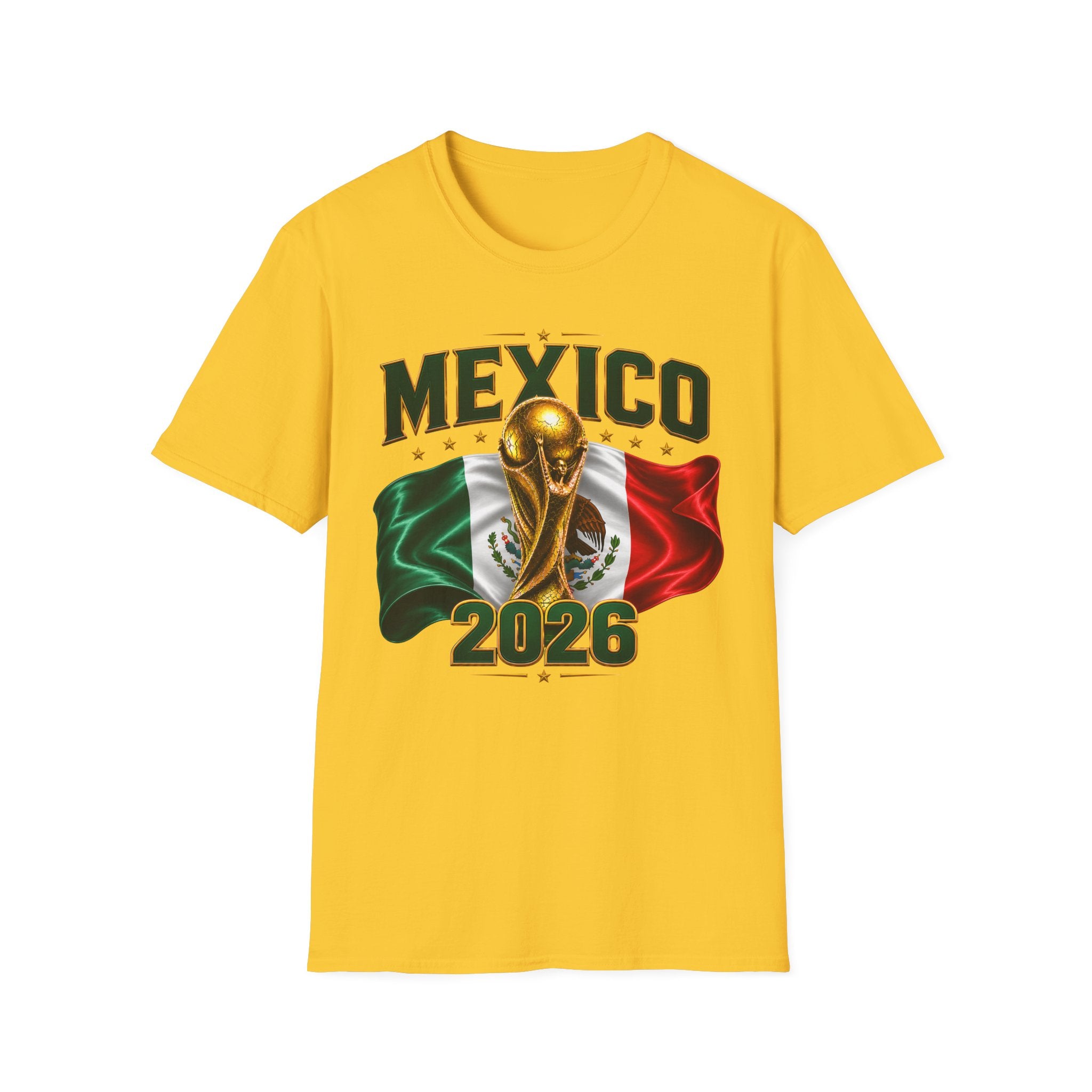 Mexico 2026 World Cup T-Shirt — Flag & Trophy Soccer Fan Tee