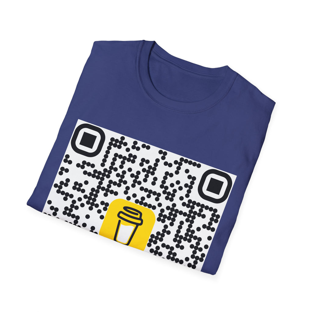 QR Code Coffee Cup T‑Shirt — Scan-to-Order Cafe Tee