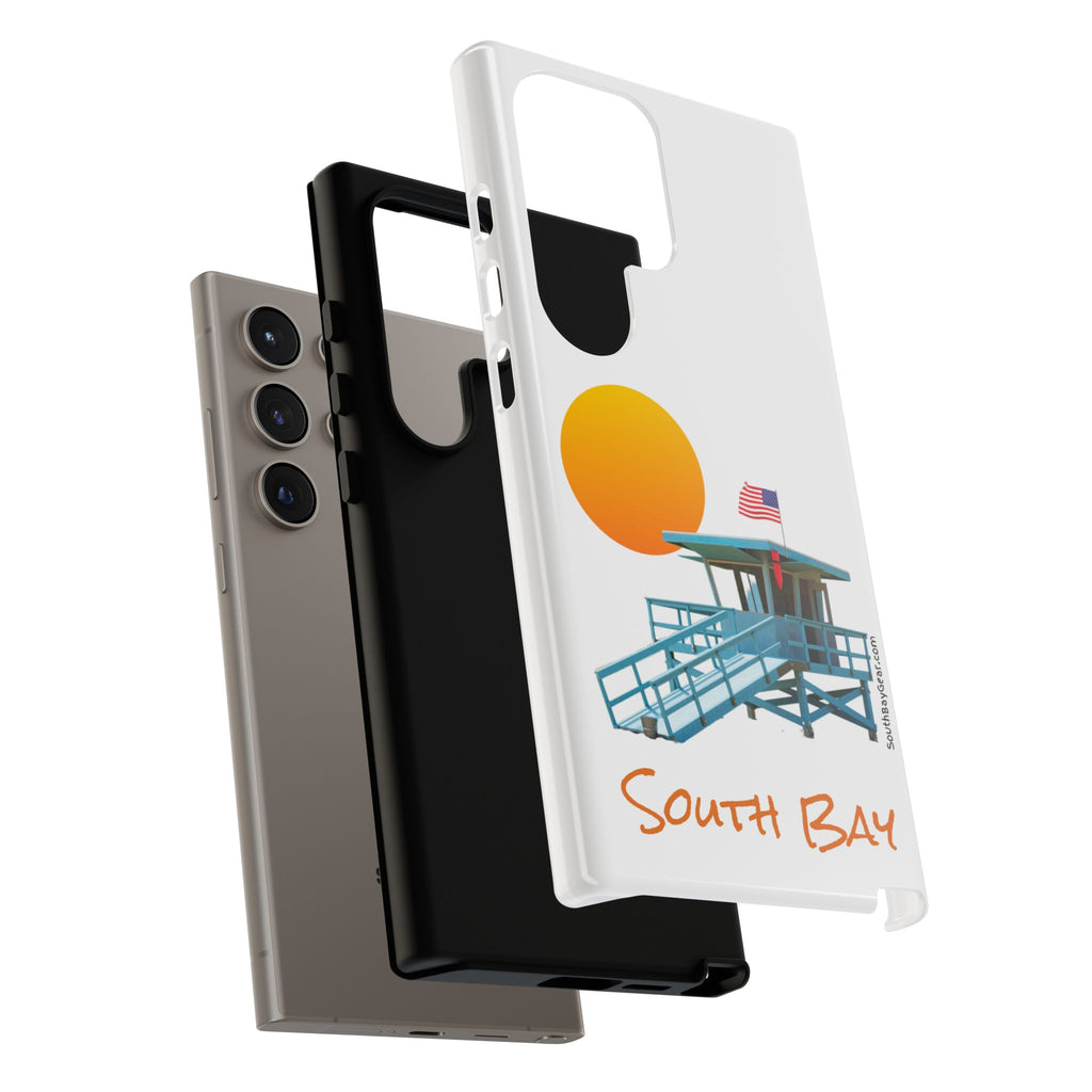 South Bay Lifeguard Stand with American Flag Tough Phone Cases