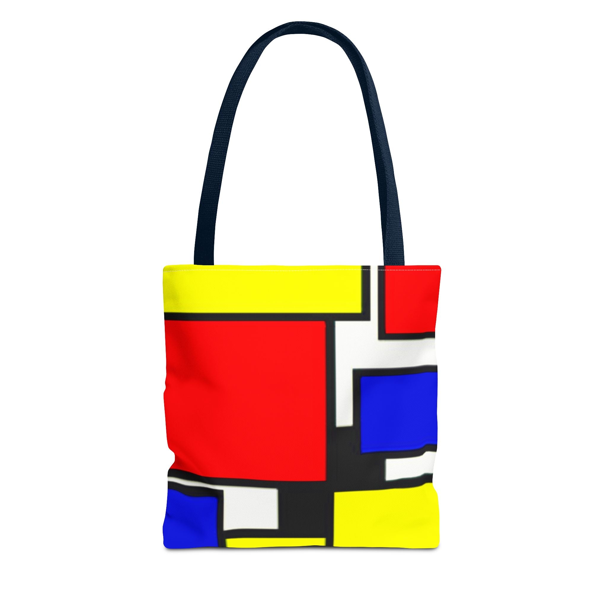 C'mon Get Happy Primary Color Geometric Grid Tote Bag | 1970s Abstract Art
