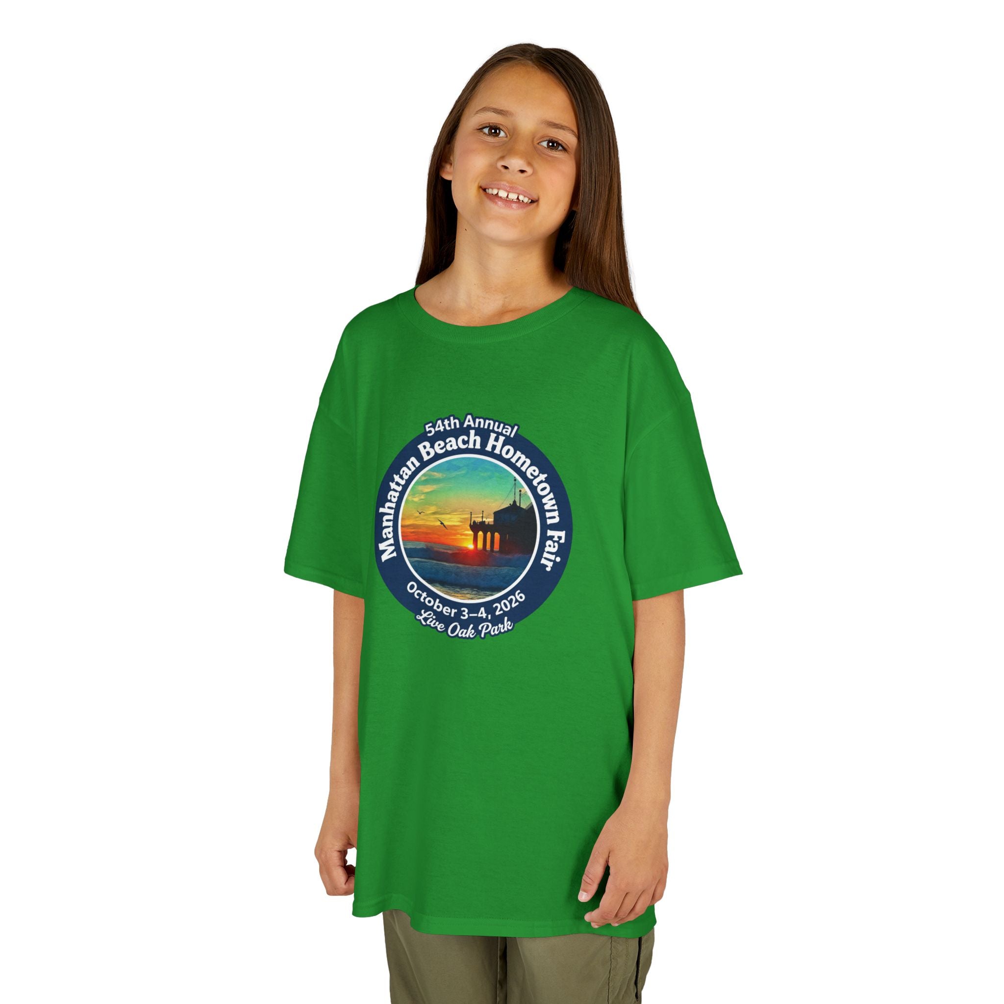 Kids Tee — Manhattan Beach Hometown Fair 2026 Sunset Logo