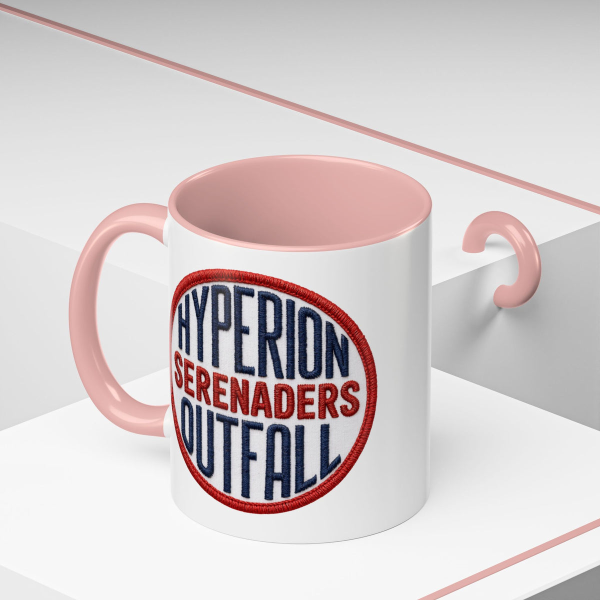 Accent Coffee Mug — "Hyperion Serenaders Outfall" Retro Patch Ceramic Mug (11/15oz)