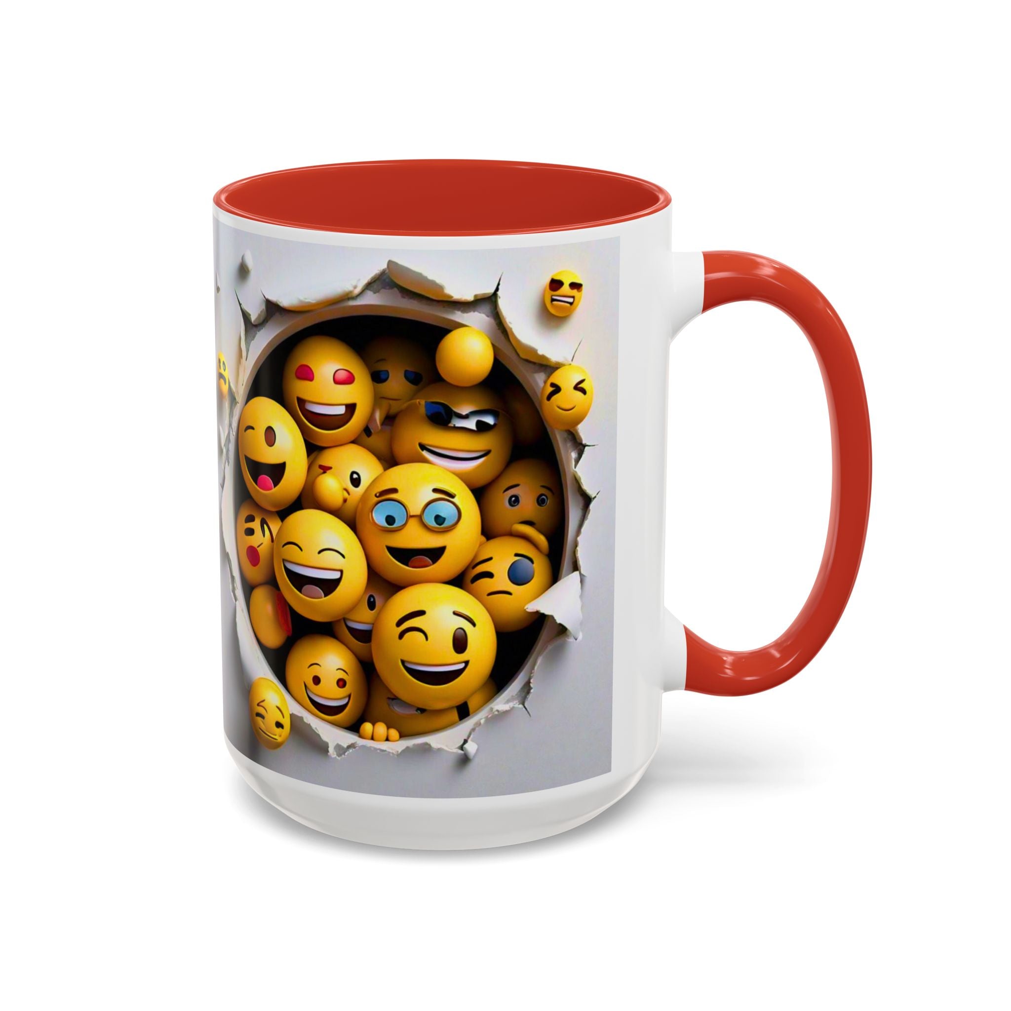 Emoji Explosion Coffee Mug | Accent Inner & Handle Color, 11oz 15oz