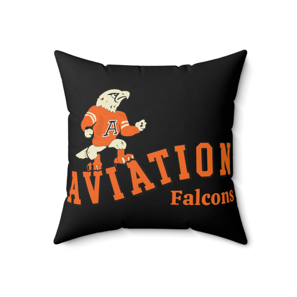 Aviation High School Go Falcons Gone But Not Forgotten Faux Suede Square Pillow