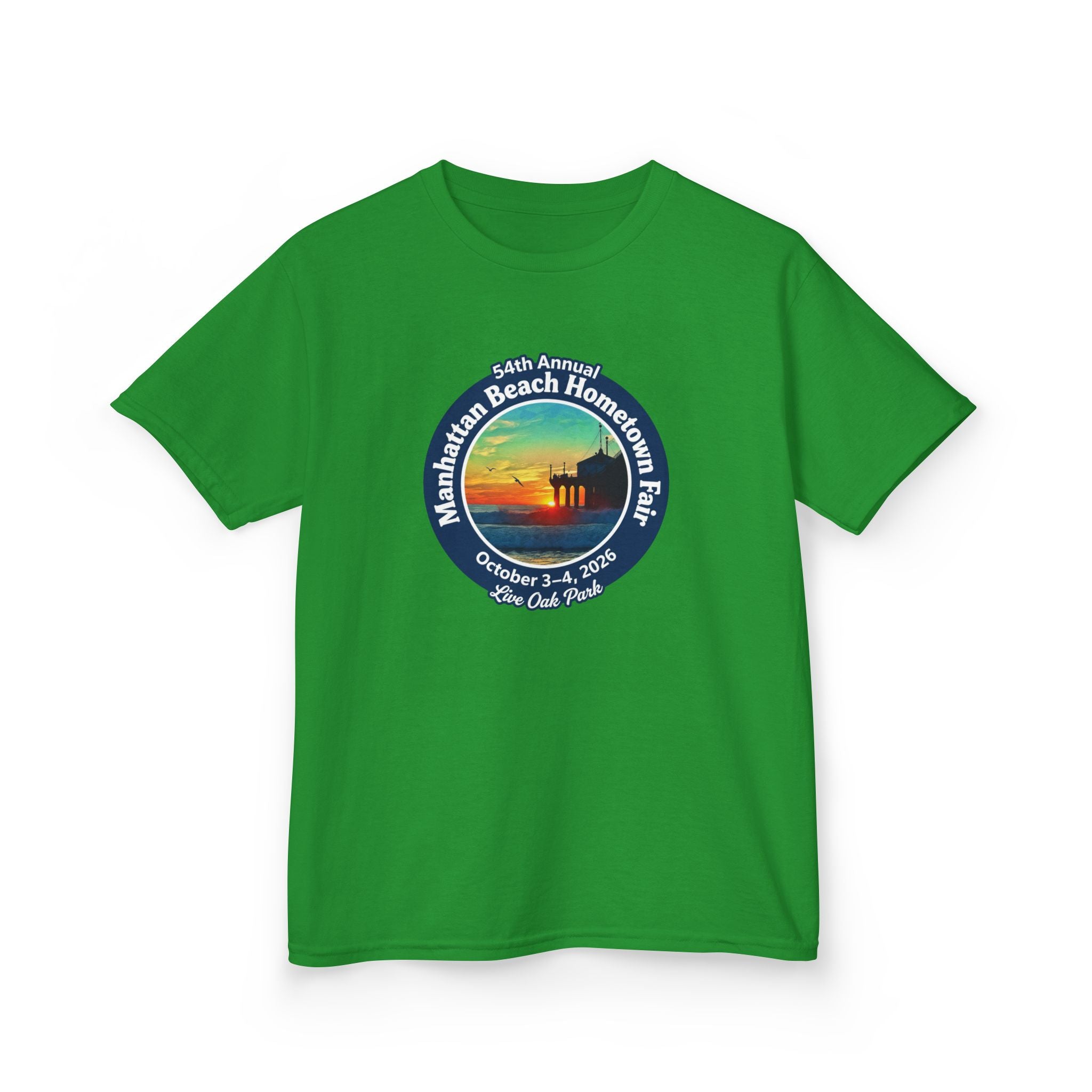 Kids Tee — Manhattan Beach Hometown Fair 2026 Sunset Logo
