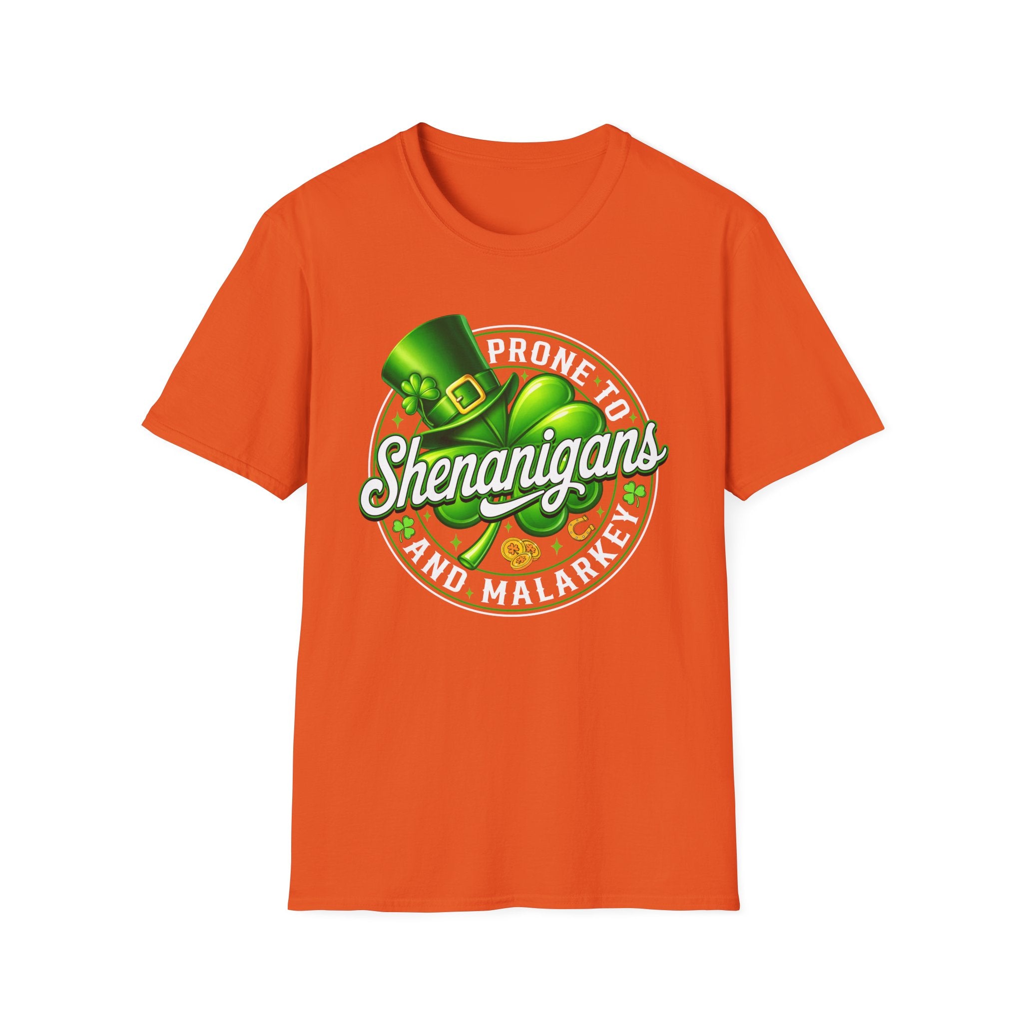 Prone to Shenanigans and Malarkey T-Shirt | St. Patrick's Day Leprechaun Hat Shamrock