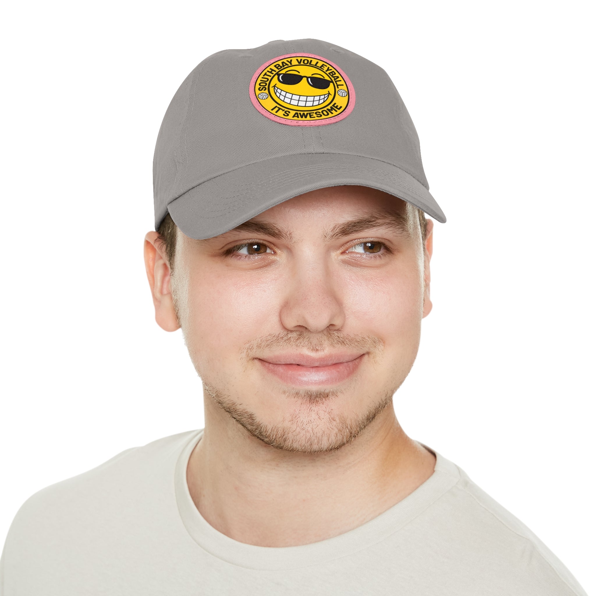Volleyball Smiley Mom and Dad Hat — "South Bay Volleyball: It’s Awesome" Leather Patch