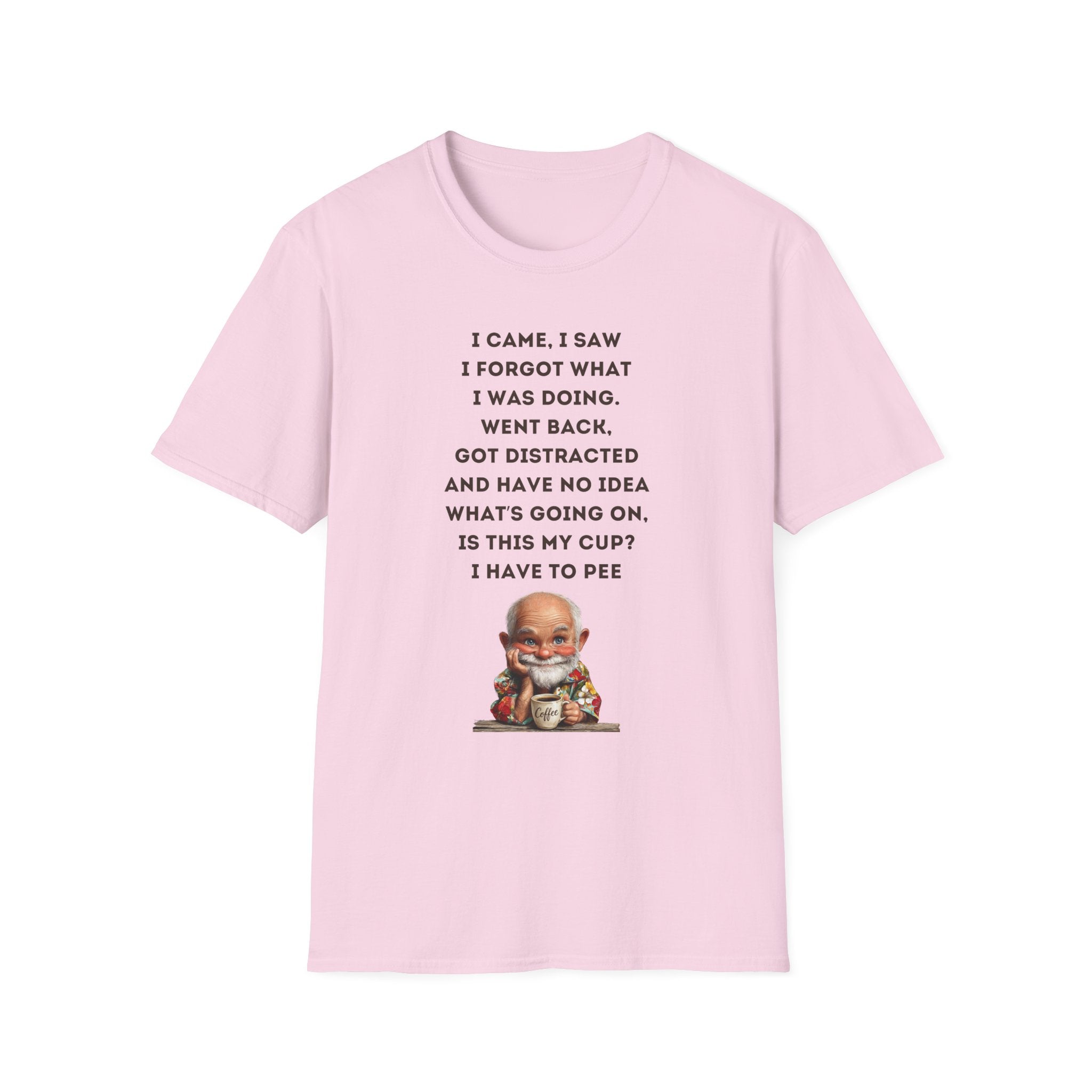 Funny Forgetful Grandpa Quote T-Shirt | Retro Grandpa I Got to Pee Illustration