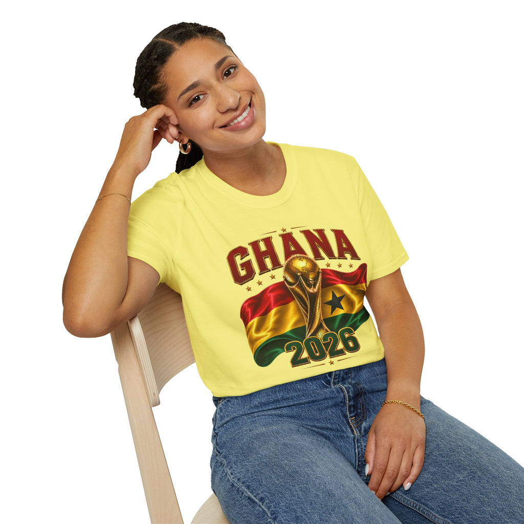 Ghana 2026 World Cup T-Shirt — Flag & Trophy Football Fan Tee