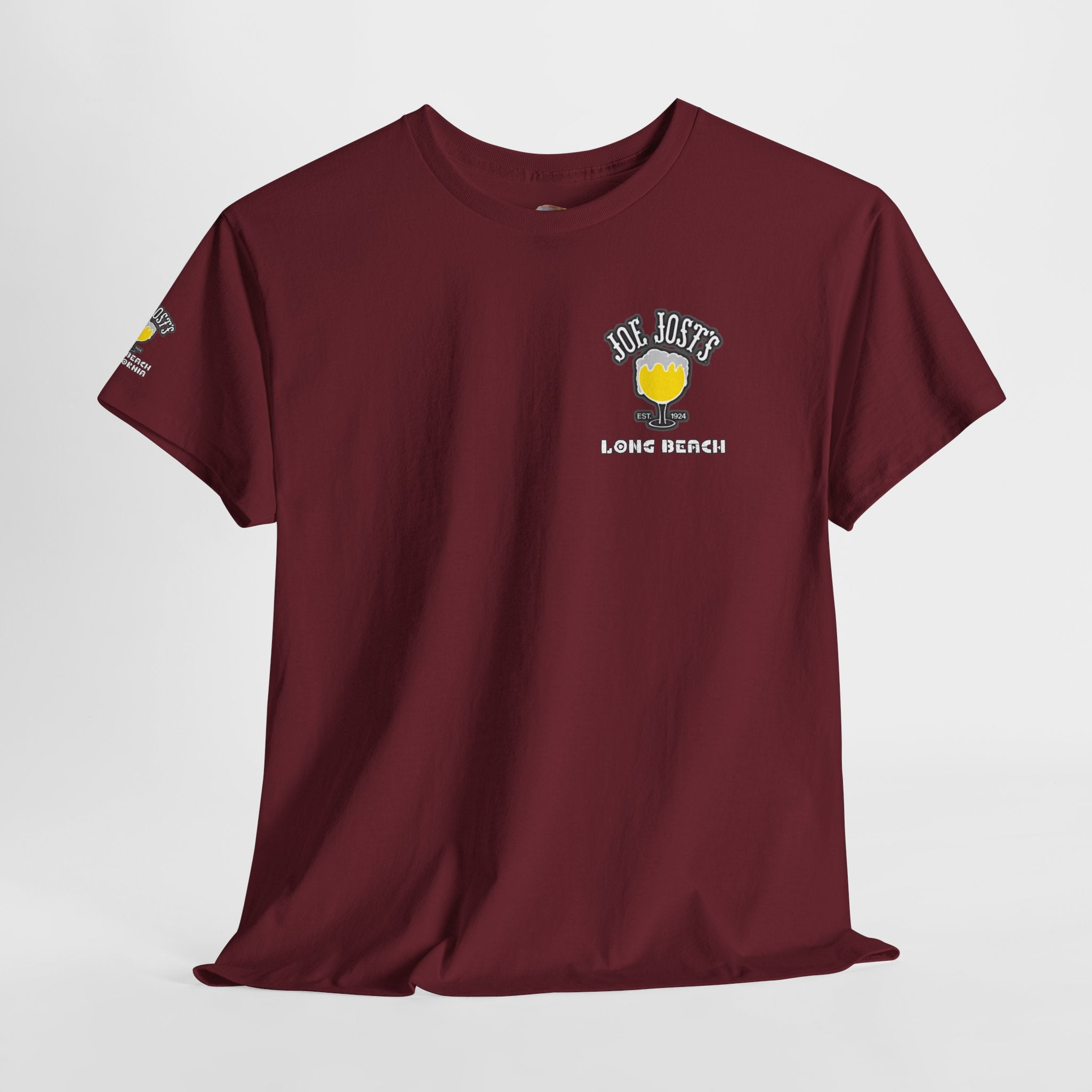Joe Josts Long Beach California Men's and Woman's Heavy Cotton Tee - Printed 4 Areas