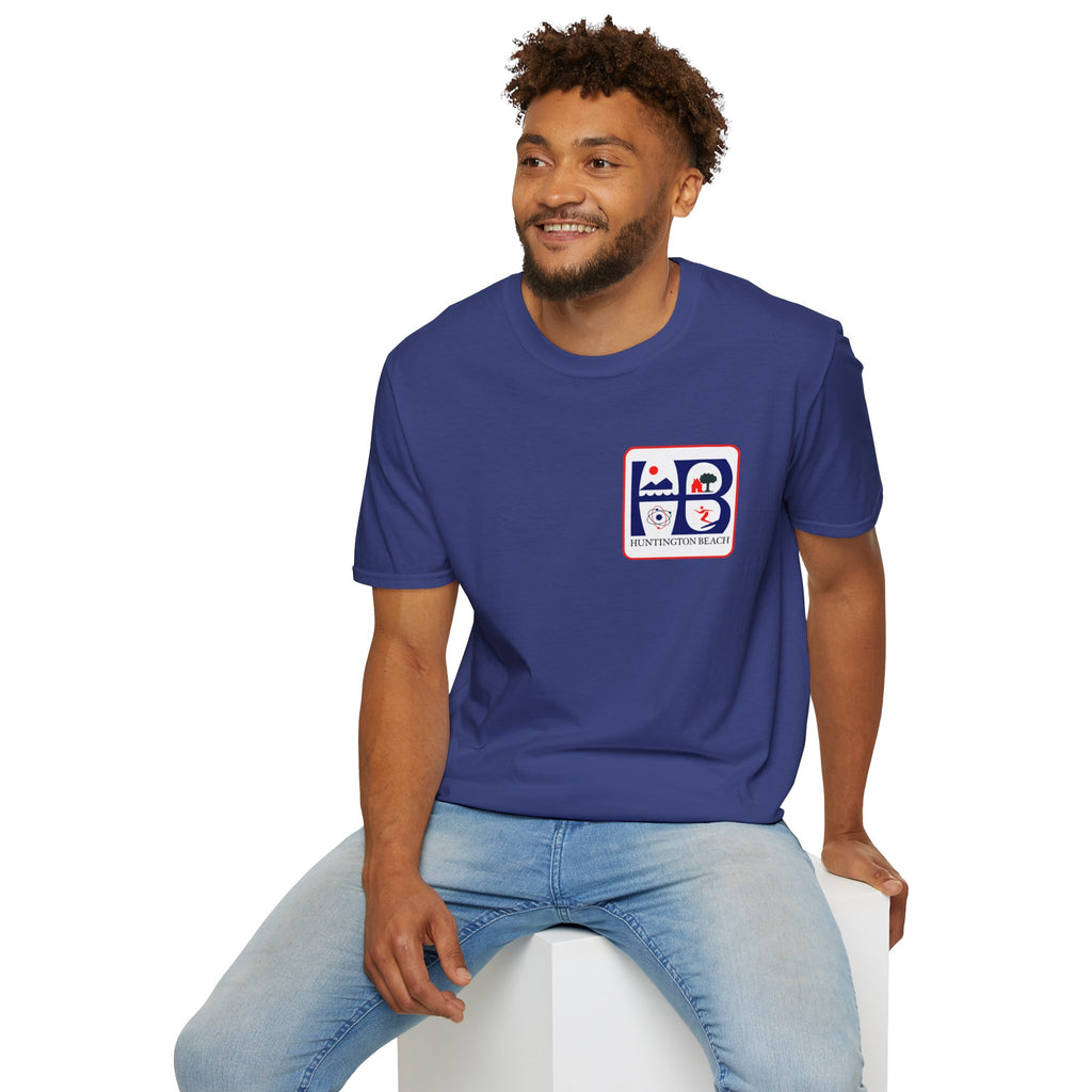 Huntington Beach Retro HB Logo T-Shirt  (printed 3 places)