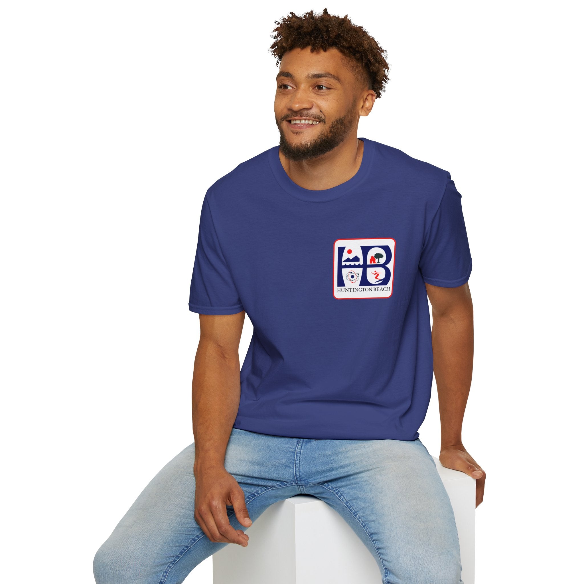 Huntington Beach Retro HB Logo T-Shirt  (printed 3 places)