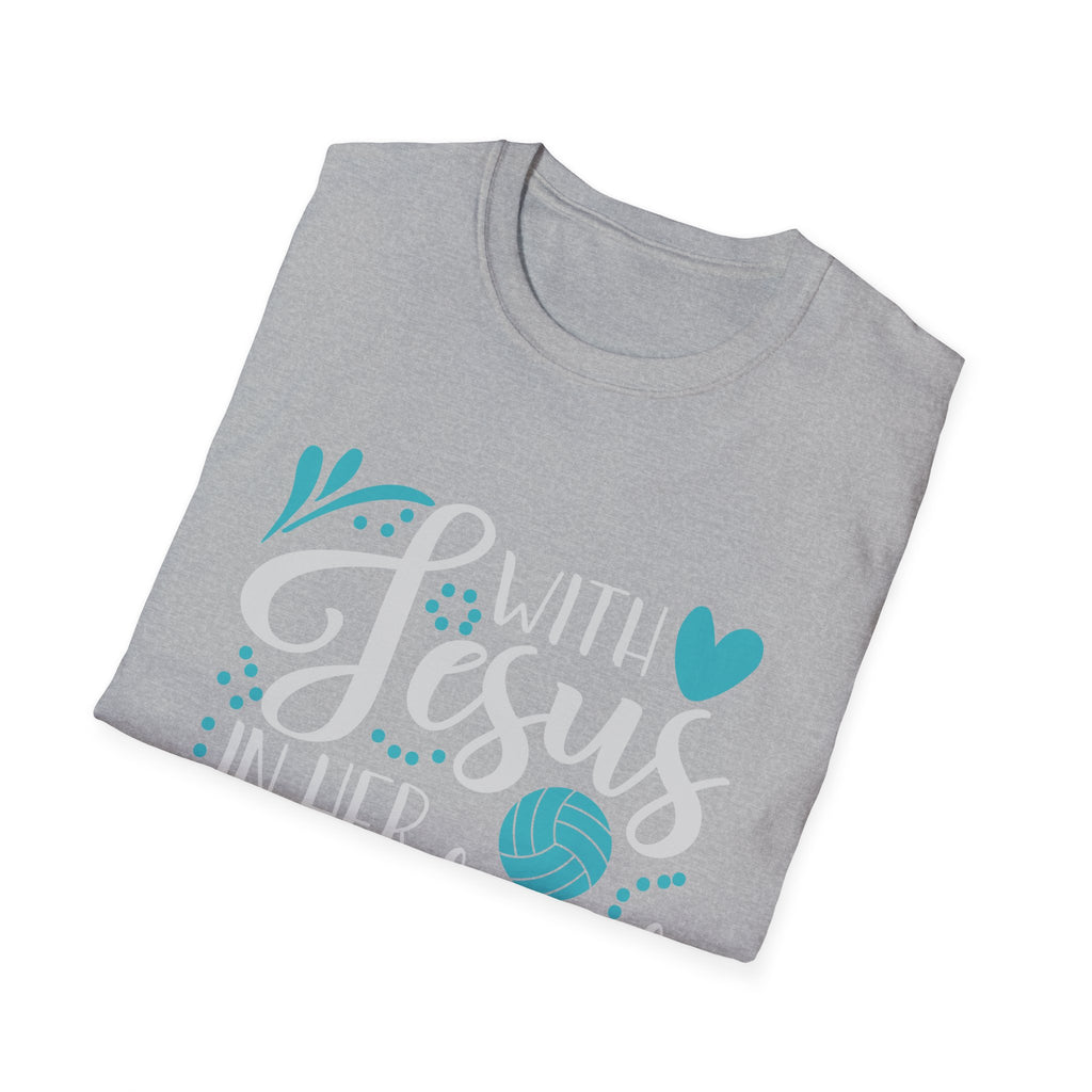 Jesus and Volleyball Unisex Softstyle T-Shirt
