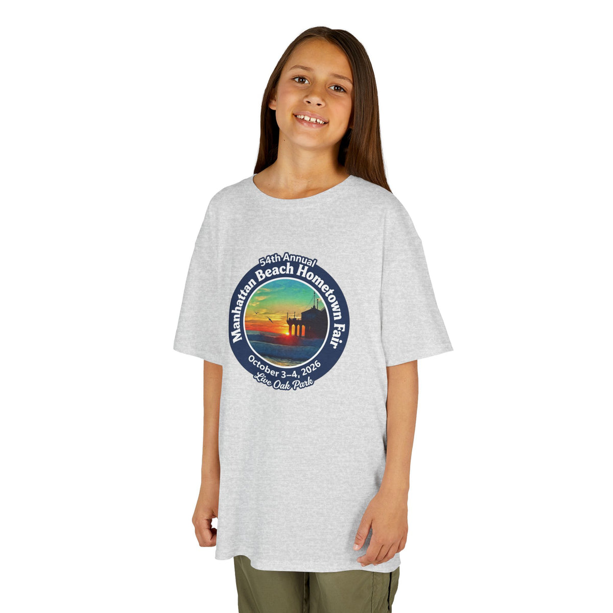 Kids Tee — Manhattan Beach Hometown Fair 2026 Sunset Logo
