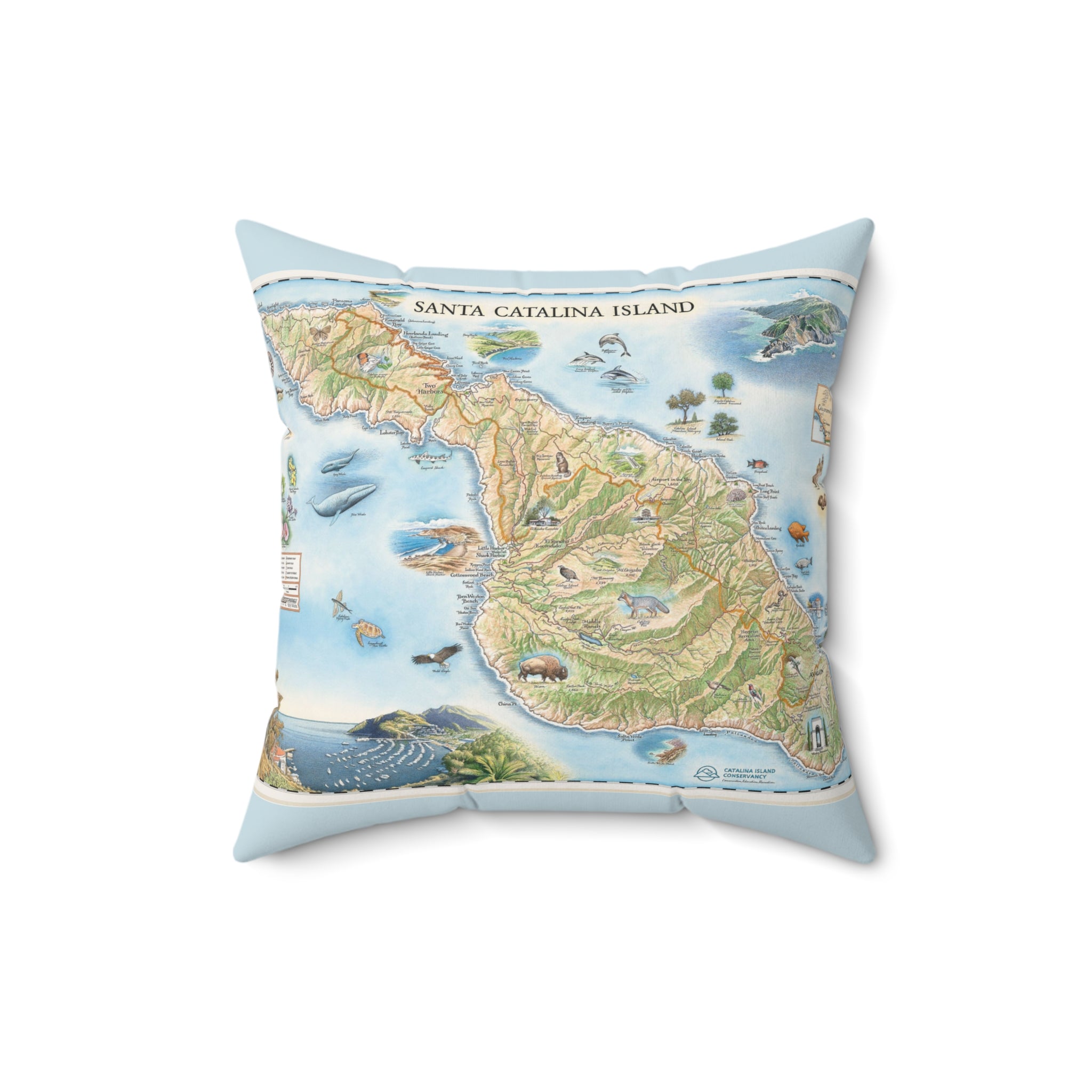 Santa Catalina Island California 90704 #3 Spun Polyester Square Pillow