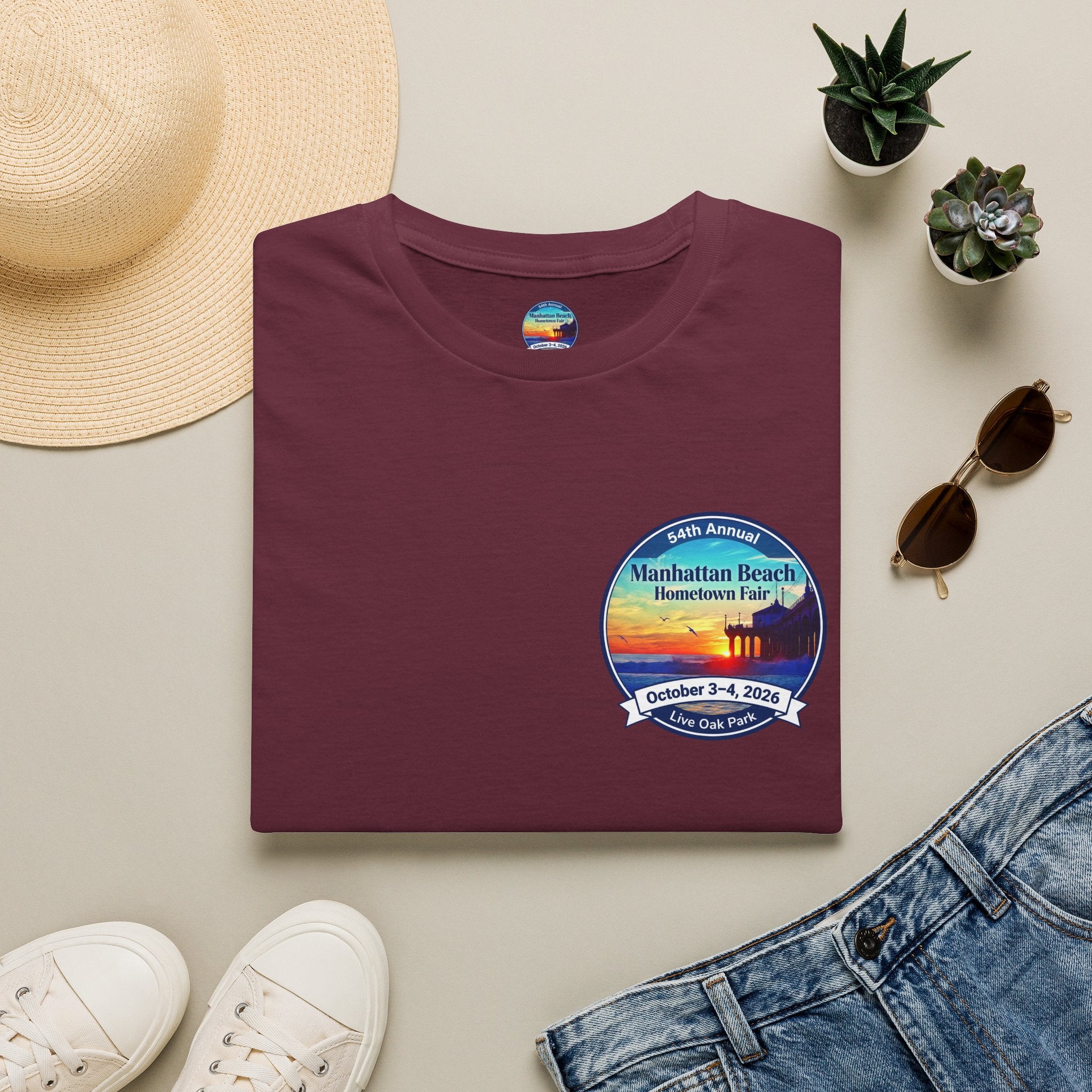 Manhattan Beach Hometown Fair T-Shirt — 54th Annual Sunset Surf Logo (Oct 3-4, 2026)