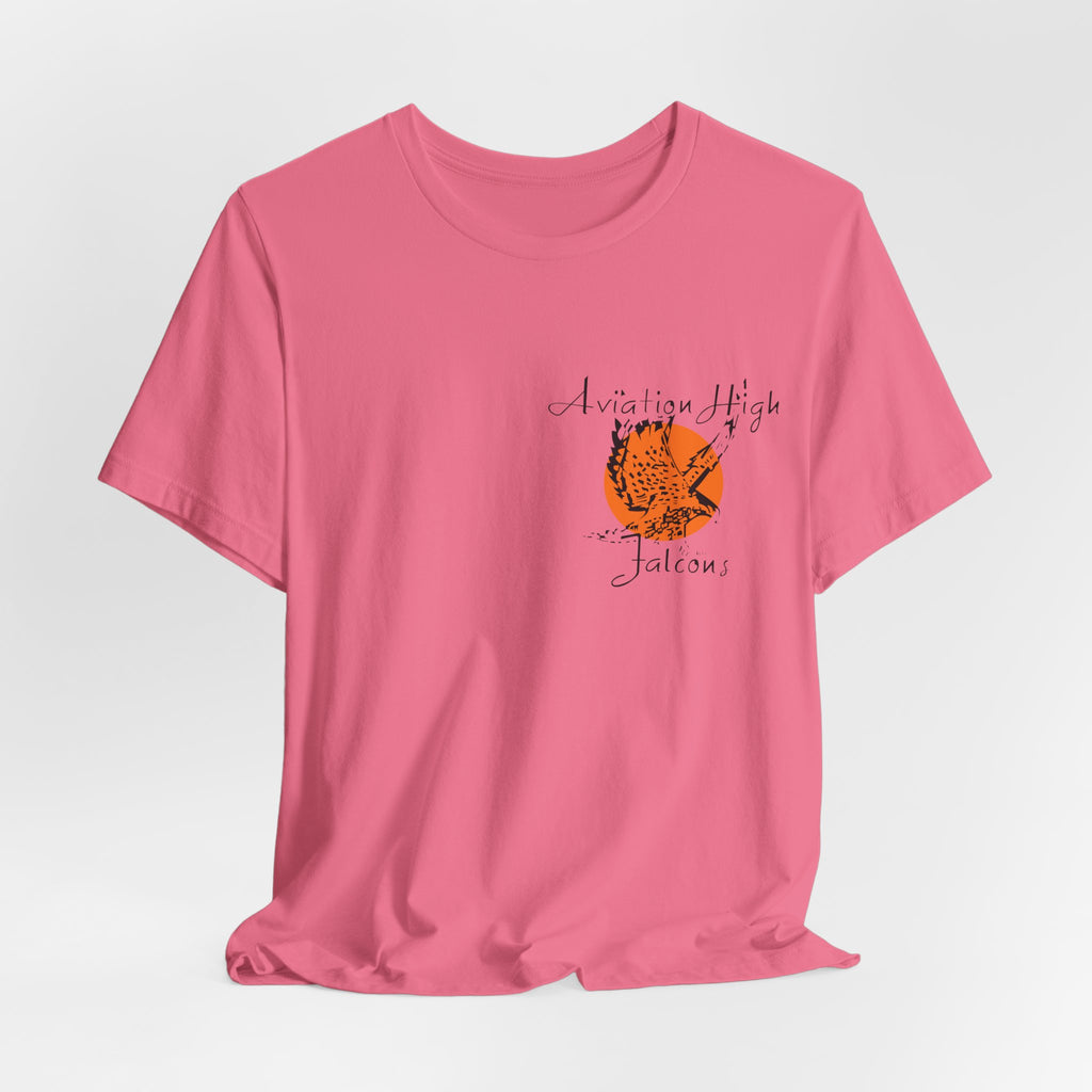 Aviation High School Signage Logo - Many Colors - Unisex Jersey Short Sleeve Tee