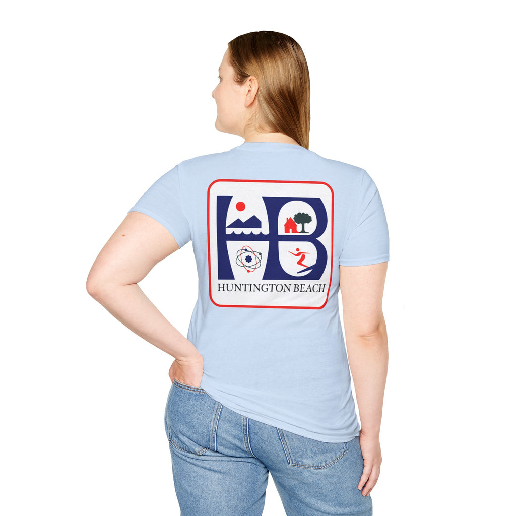 Huntington Beach Retro HB Logo T-Shirt  (printed 3 places)