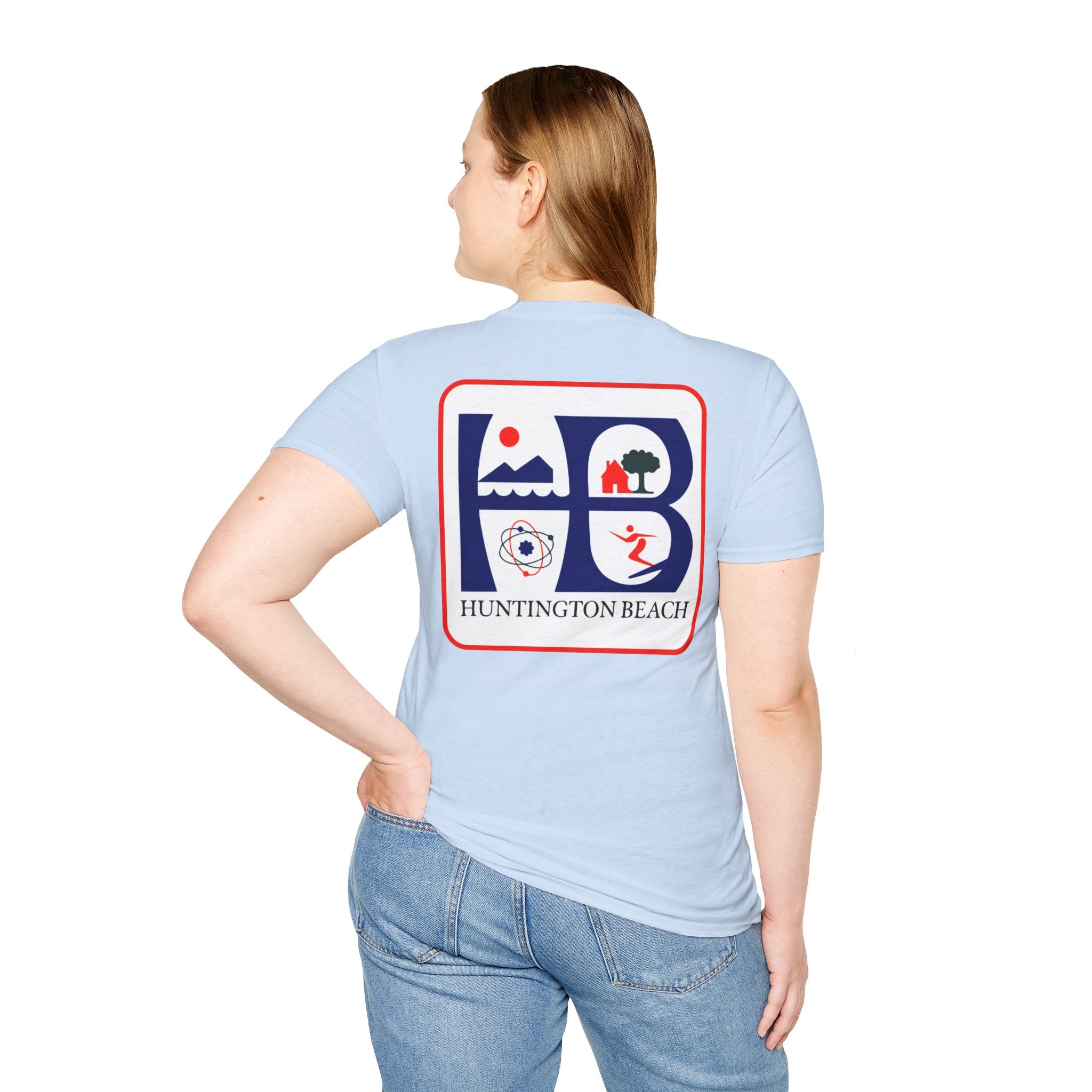 Huntington Beach Retro HB Logo T-Shirt  (printed 3 places)