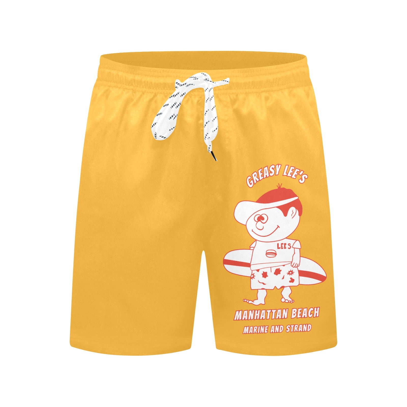 Greasy Lee's Marine and Strand Manhattan Beach IYKYK Men's Mid-Length Beach Shorts