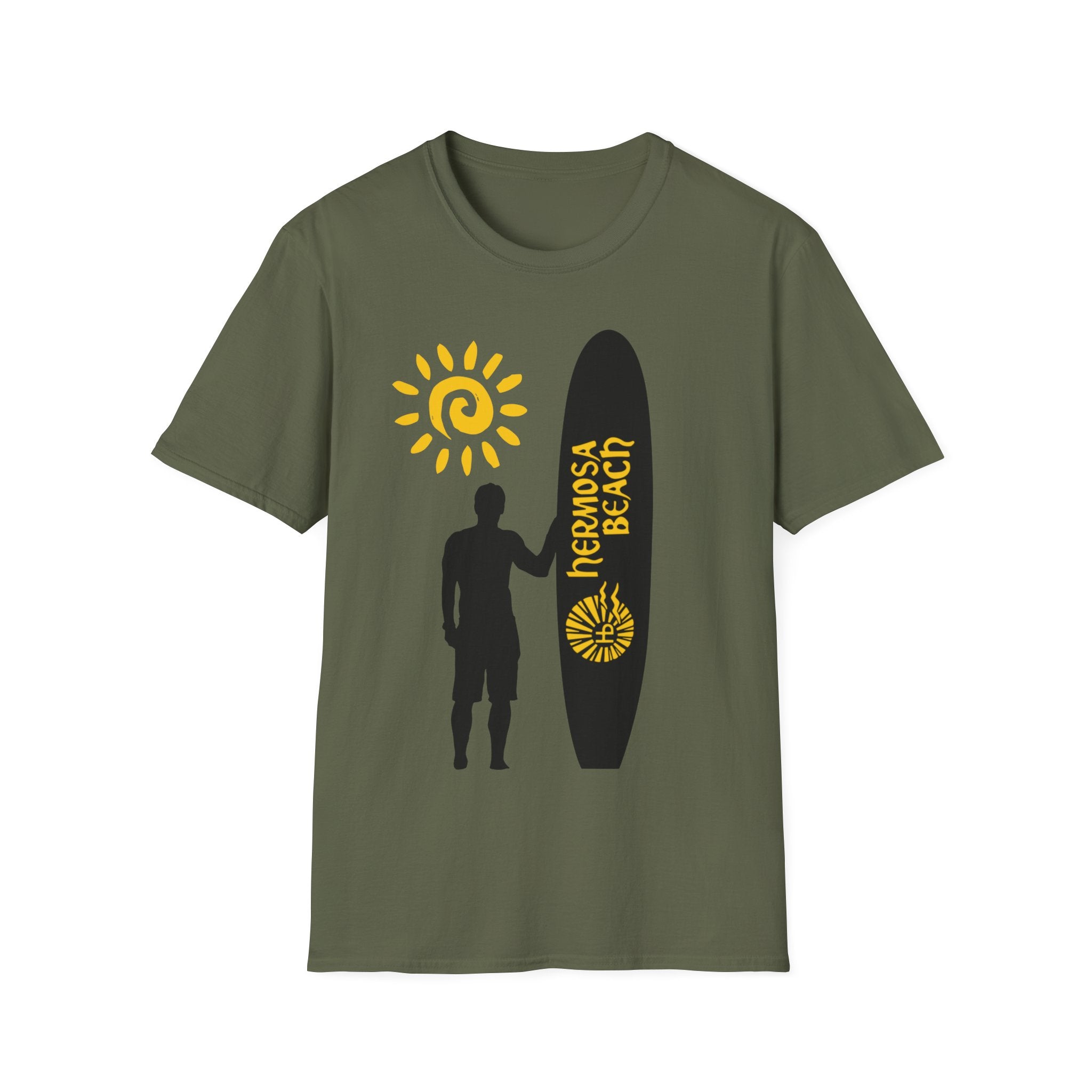 Hermosa Beach Long Board Unisex Softstyle T-Shirt