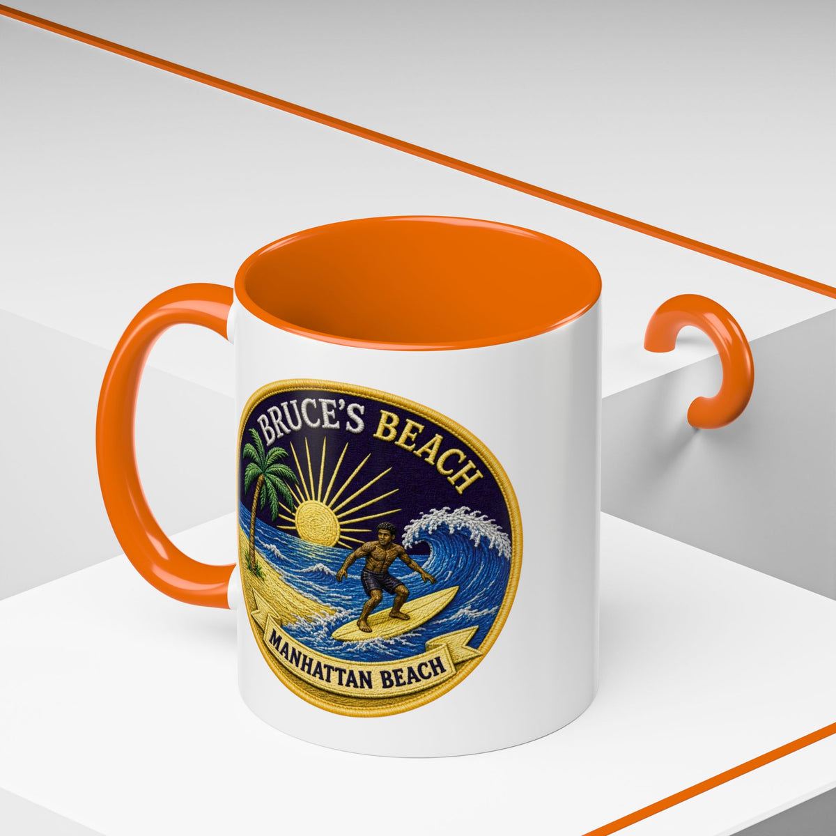 Manhattan Beach Surf Mug — Bruce’s Beach Coffee Cup (11/15oz Accent)