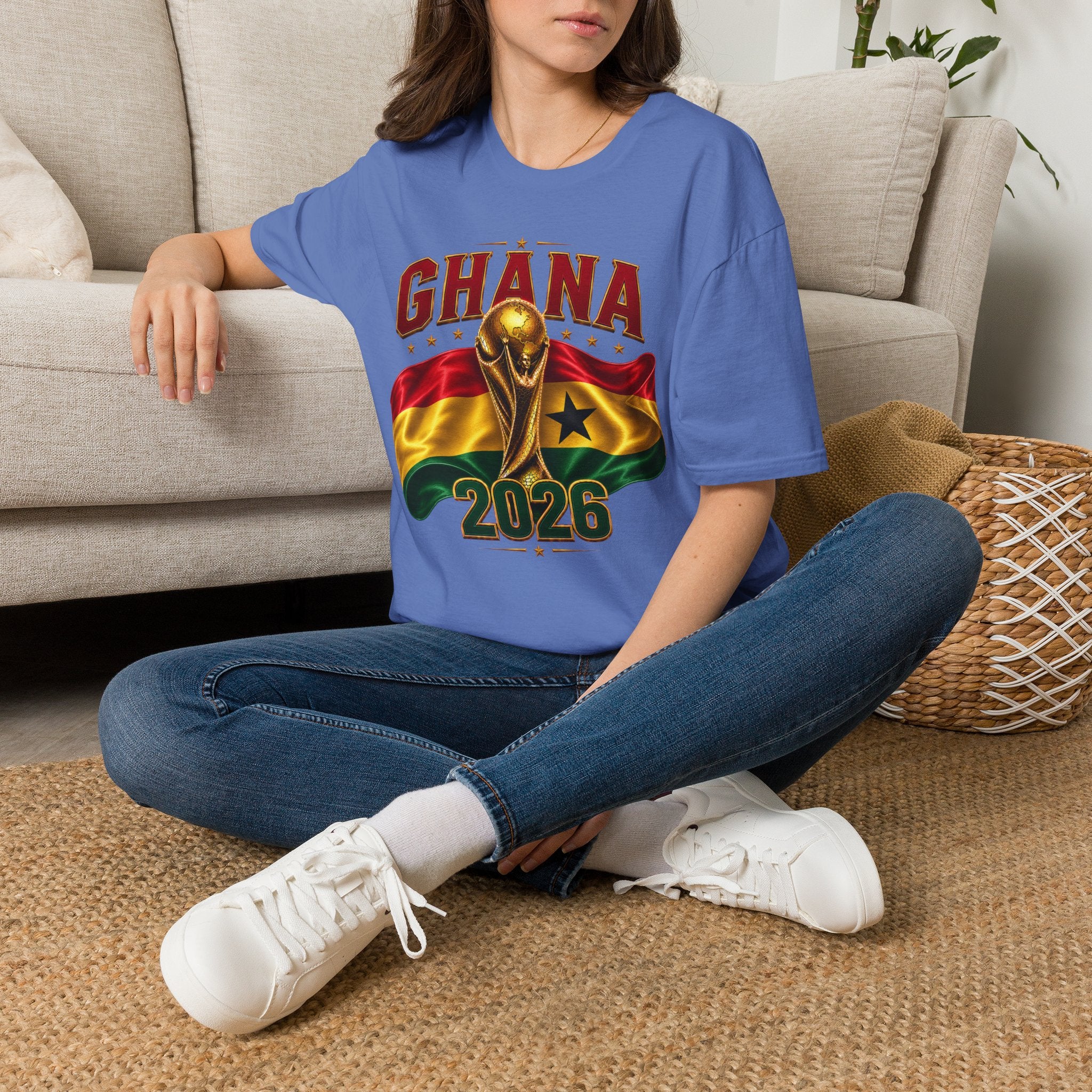 Ghana 2026 World Cup T-Shirt — Flag & Trophy Football Fan Tee
