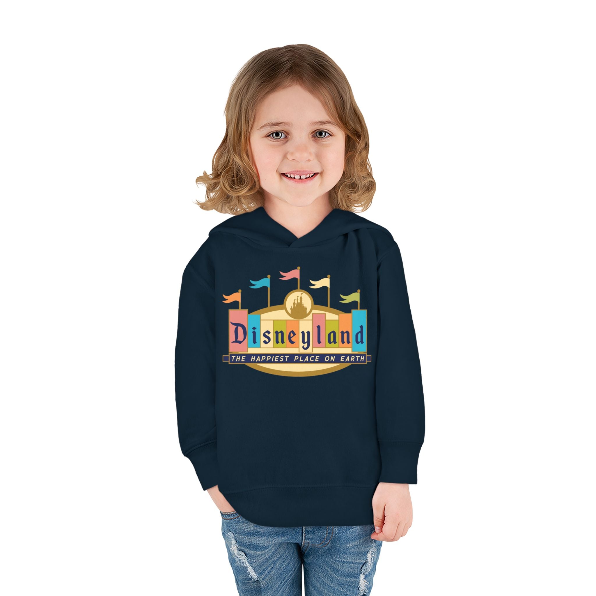 Disneyland way Back Machine Retro Logo Toddler Hoodie | Kids Pullover