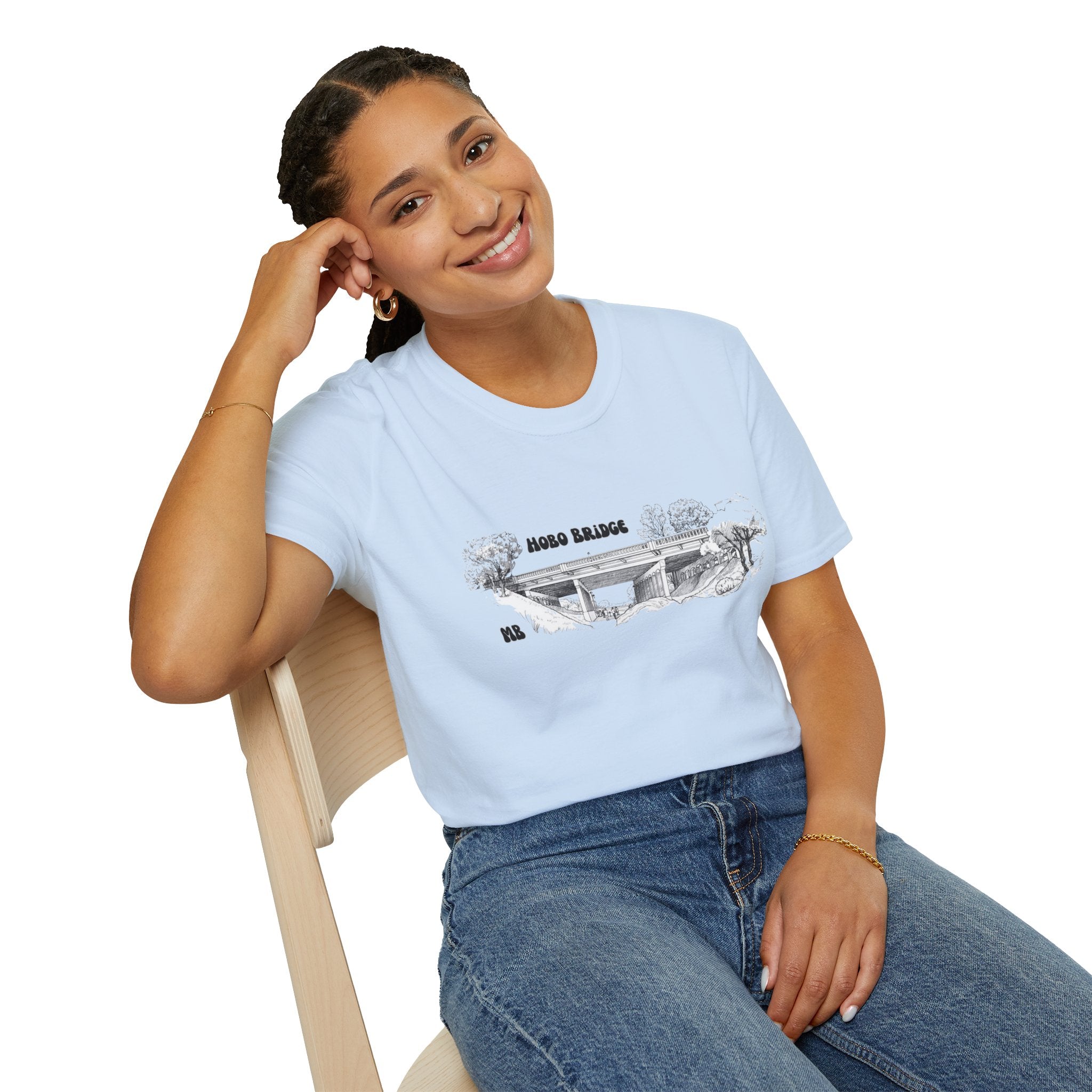 Hobo Bridge Manhattan Beach California Sketch T-Shirt | Hand-Drawn Bridge Illustration IYKYK