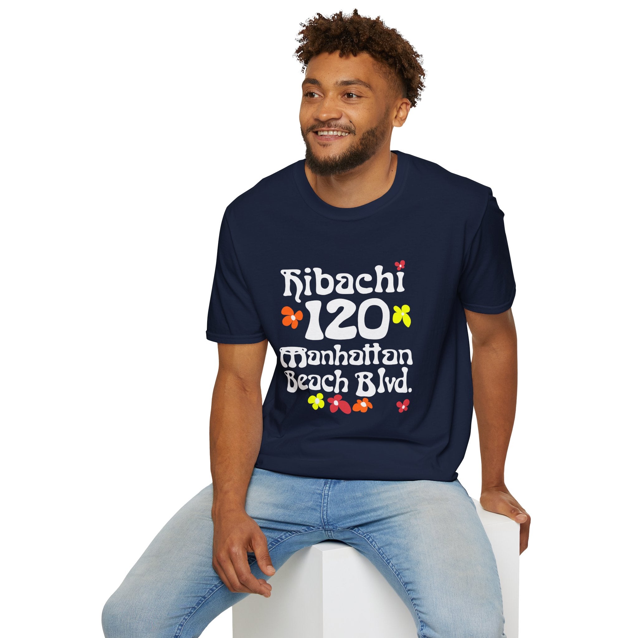 Hibachi 120 Manhattan Beach Blvd Restaurant #OldSchool T-Shirt — Retro Floral Surf Tee "Gone But Not Forgotten"