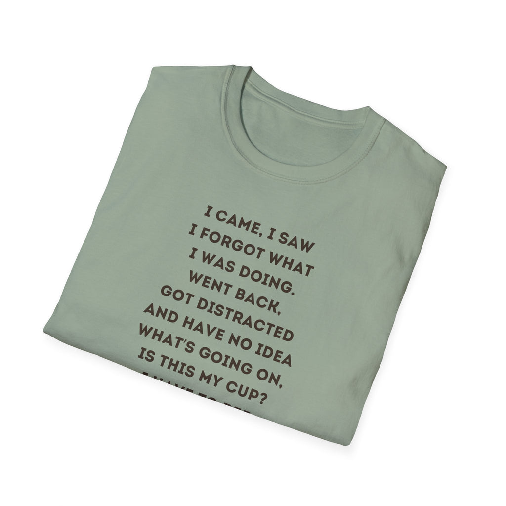 Funny Forgetful Grandpa Quote T-Shirt | Retro Grandpa I Got to Pee Illustration