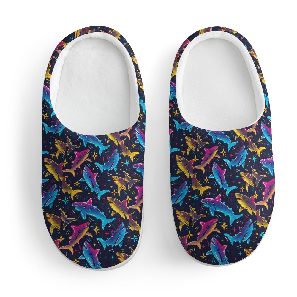 Sharks children's home cotton slippers Free Shipping