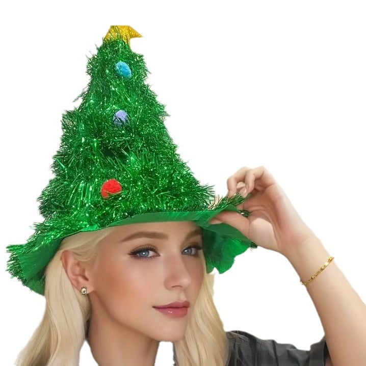 Christmas hat, non-woven fabric, rain silk, Christmas tree decoration supplies, props, party hats, Christmas gifts