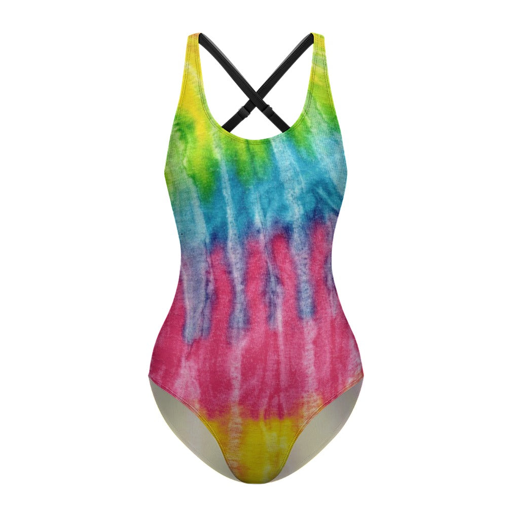 South Bay Tie-Dye Floral Pattern Ladies One Piece Swimsuit