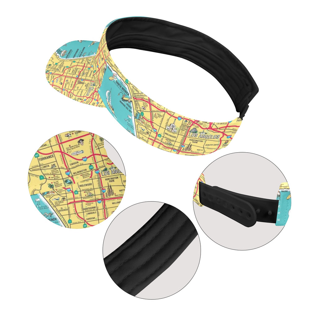 South Bay Map Style Sports Visor New